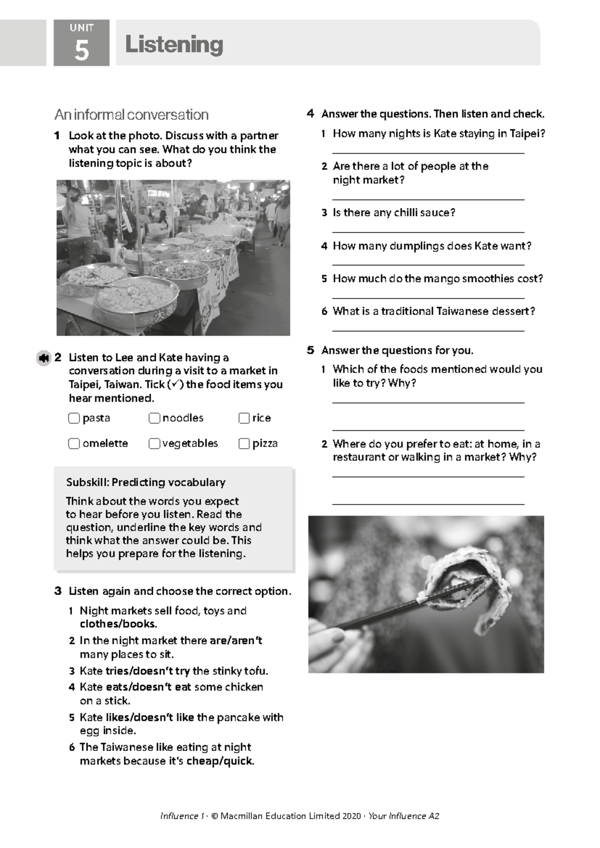 L1 A2 U5 Listening: Informal Conversation & Market Vocabulary - Studocu