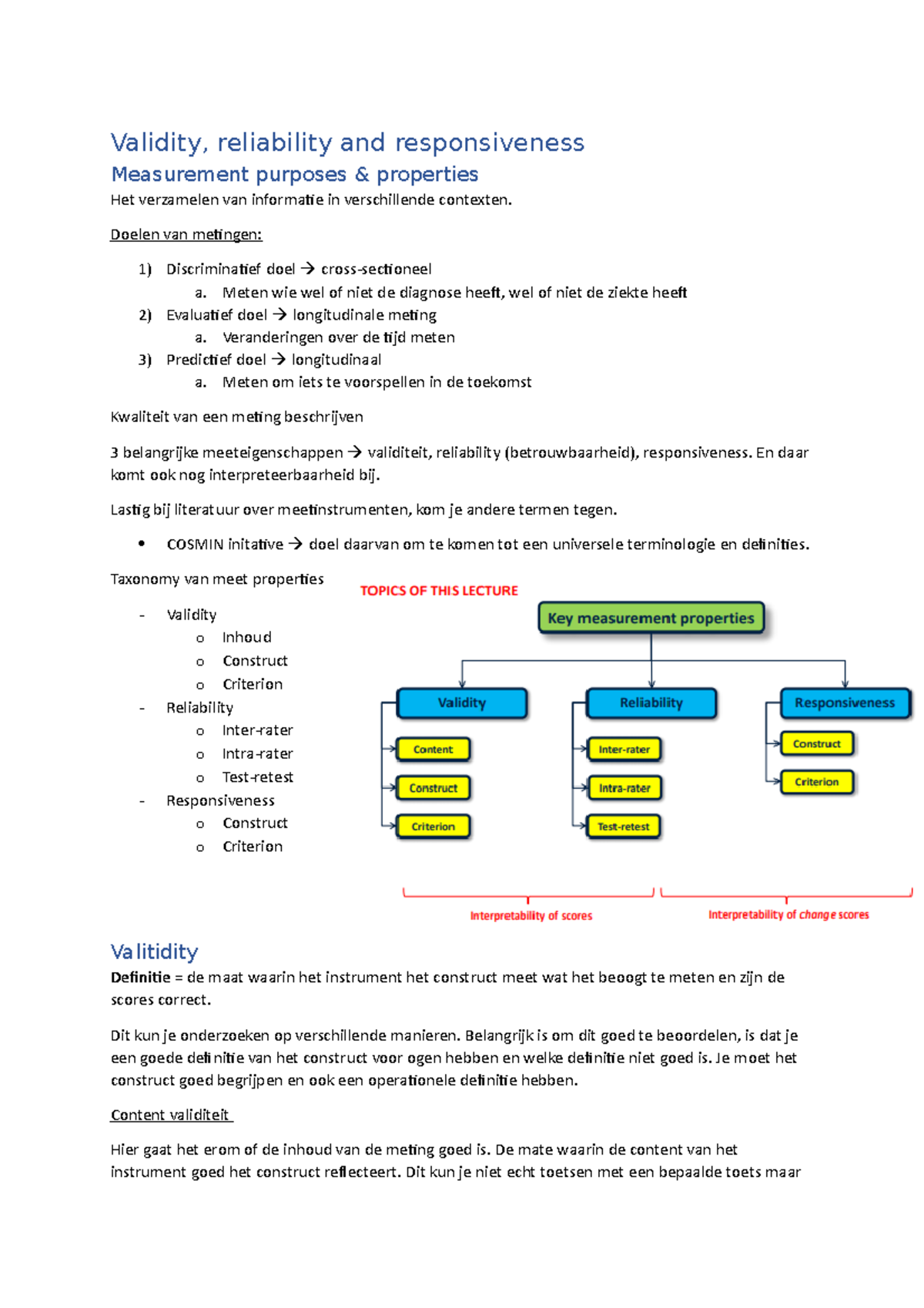 Validiteit, Betrouwbaarheid en Responsiviteit in Metingen: Een ...