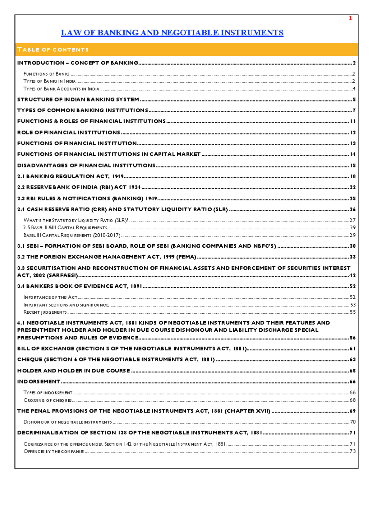 LAW OF BANKING AND NEGOTIABLE INSTRUMENTS: A Comprehensive Overview ...