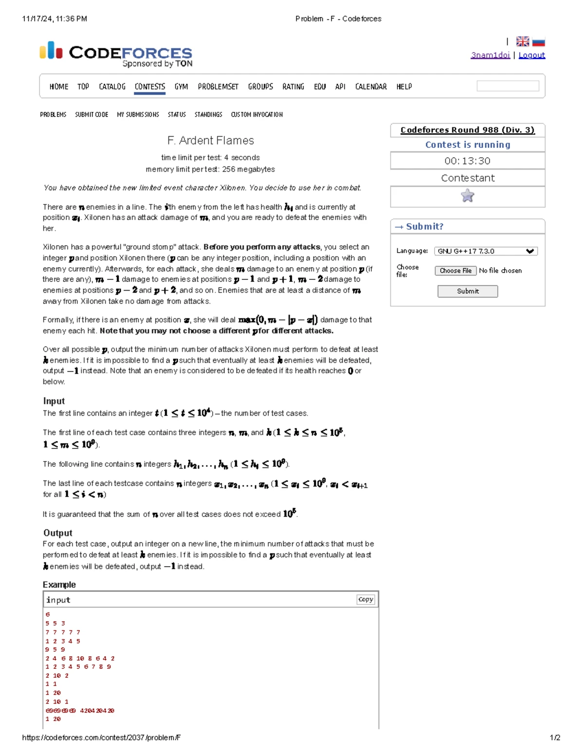 Problem E: Favorite Binary String - Codeforces Round 988 (Div. 3) - Studocu