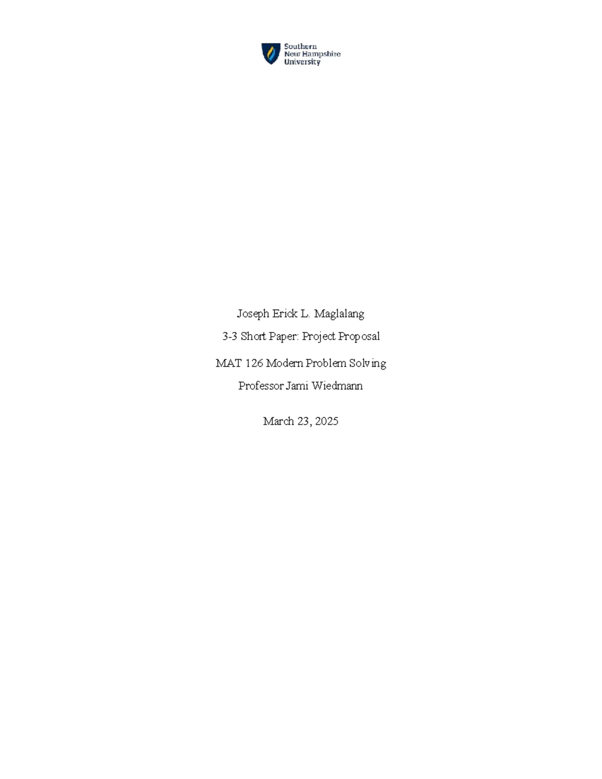 Proposal on the Impact of Energy Drinks on Minors, MAT 126, Module 3 ...