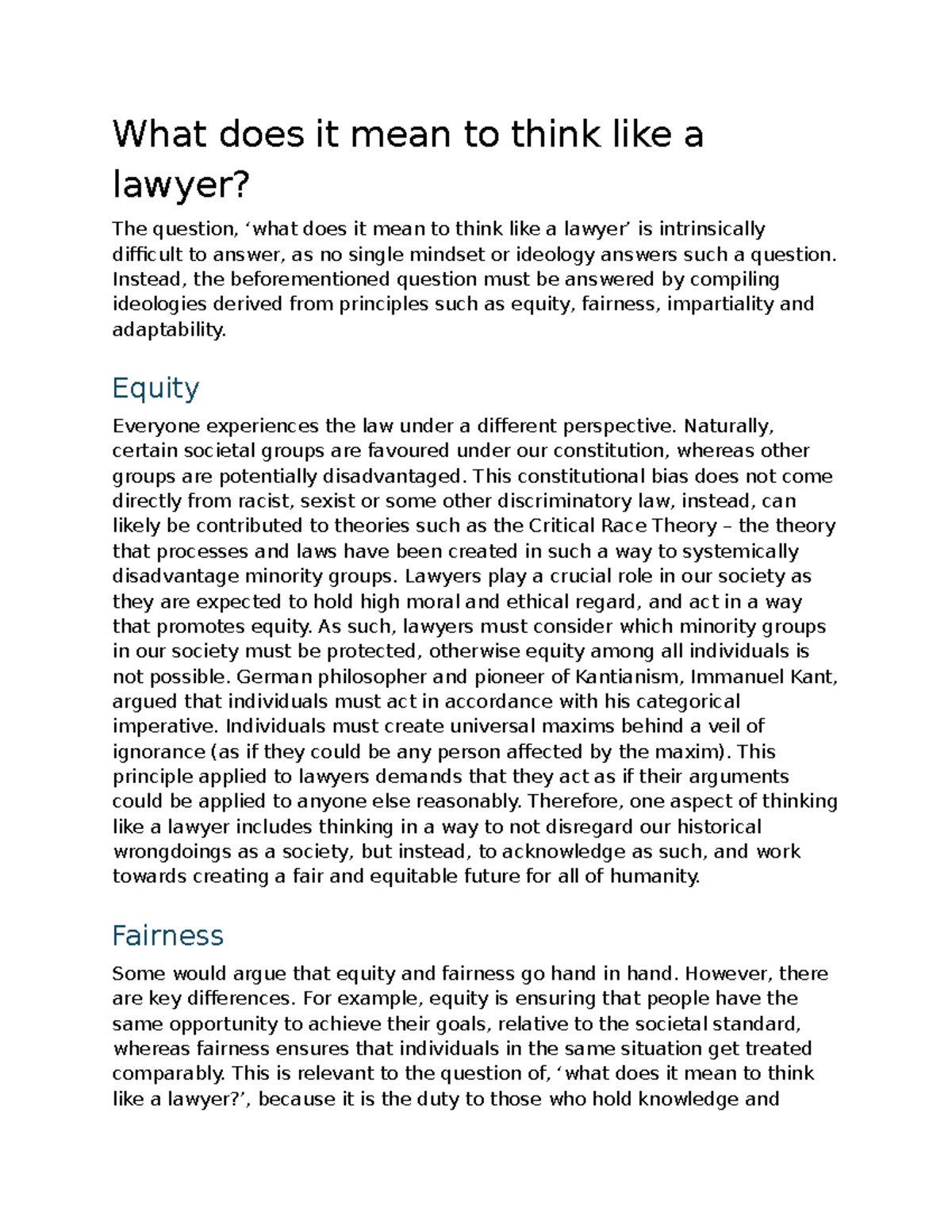 What does it mean to think like a lawyer - Instead, the beforementioned ...