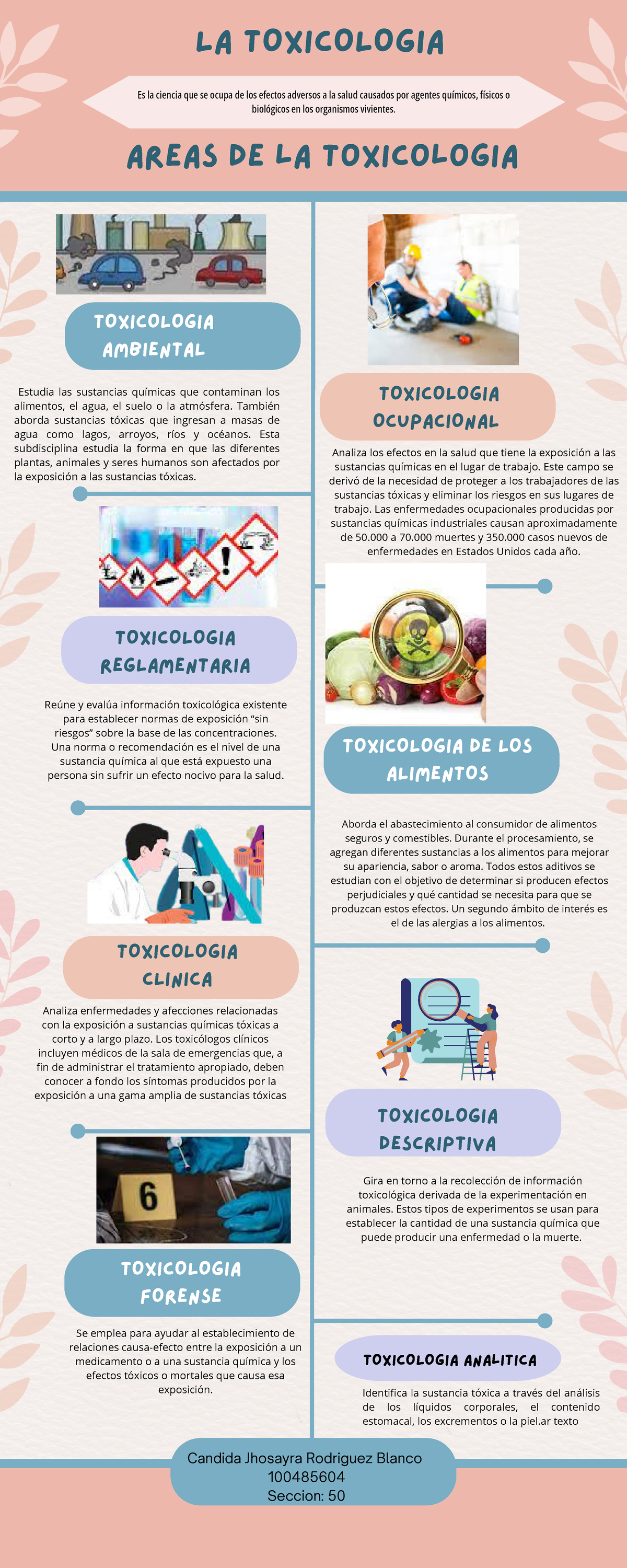 Infografía sobre Toxicología: Áreas y Efectos en la Salud - Studocu