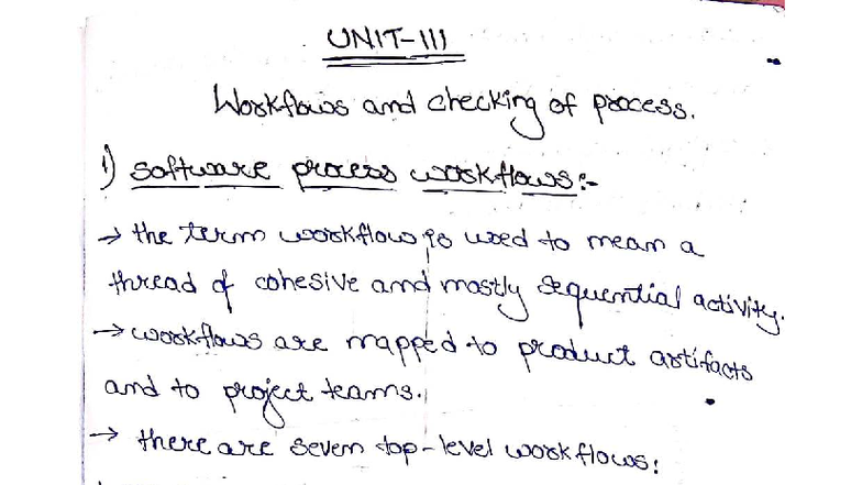SPPM Unit 3: Workflows and Process Management Notes - Studocu