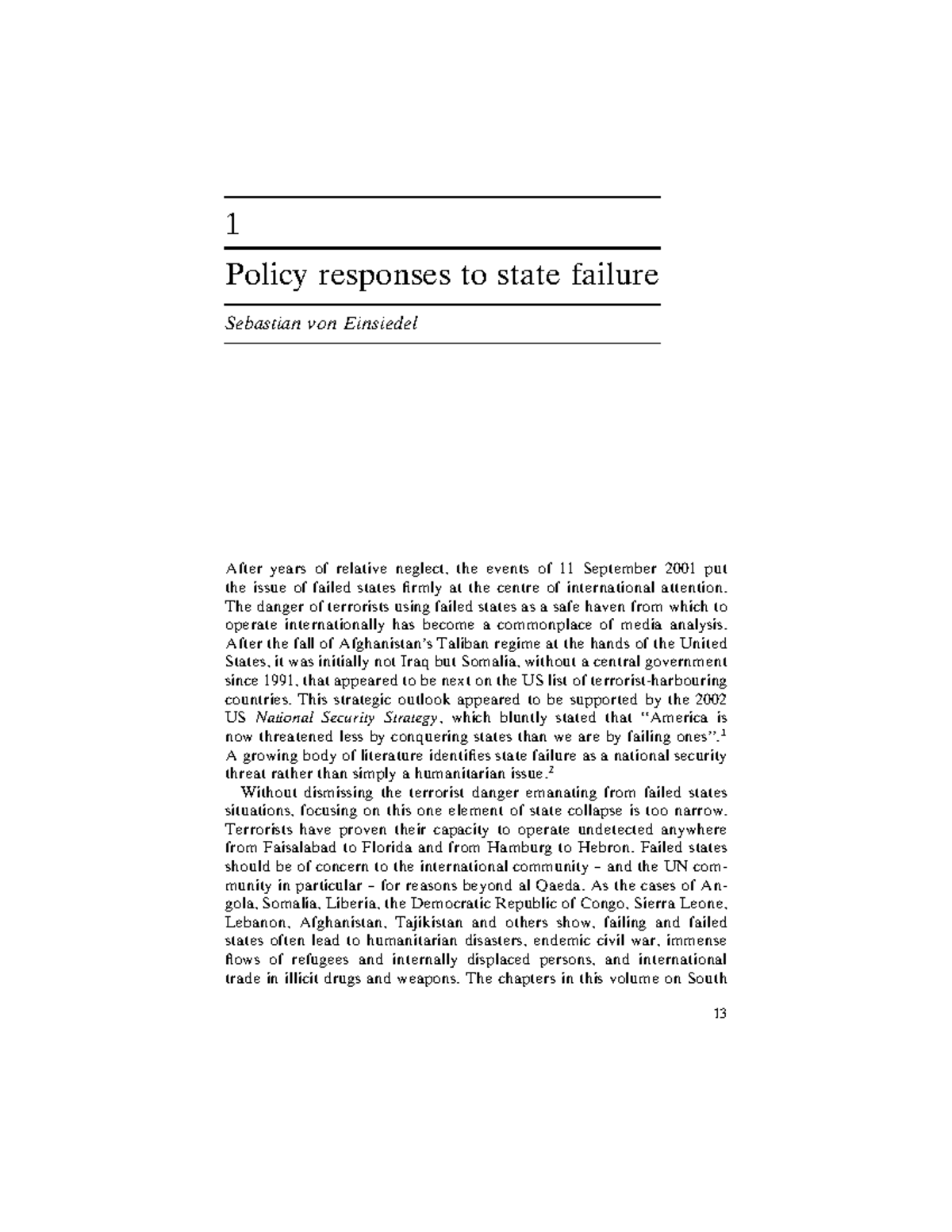 Policy Responses to State Failure: Analyzing Causes & Solutions - Studocu