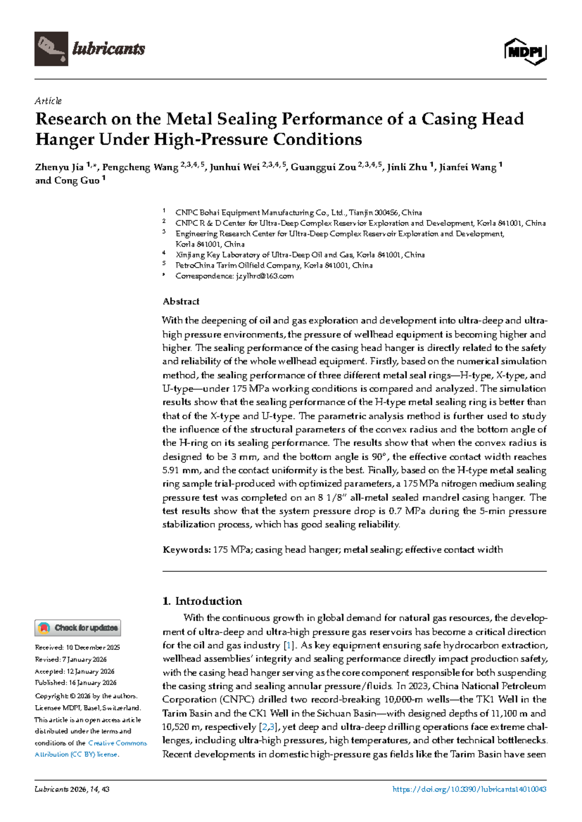Research on Metal Sealing Performance of Casing Head Hanger Under 175 ...
