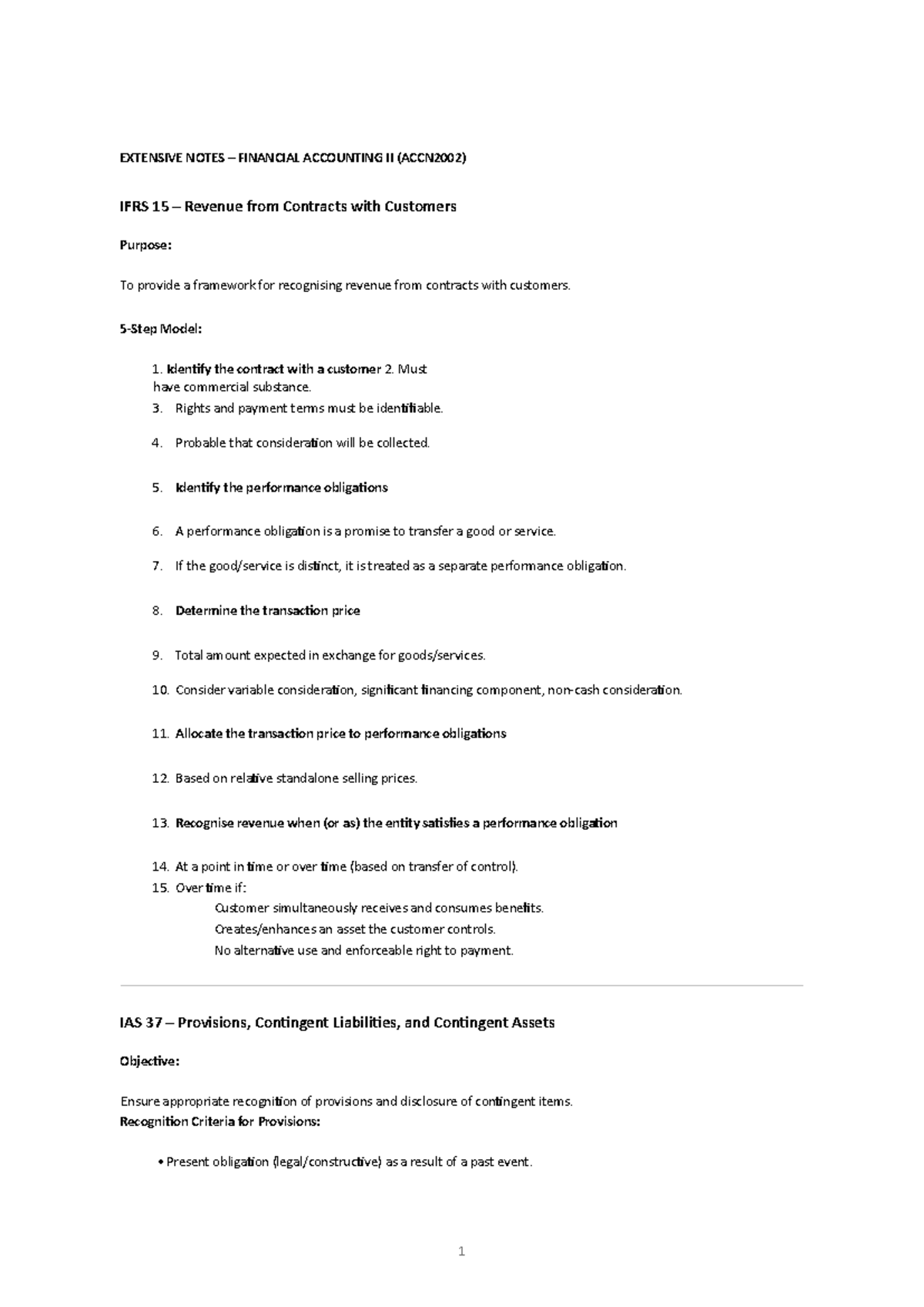 Financial Accounting II (ACCN2002) Final Exam Revision Notes - Studocu