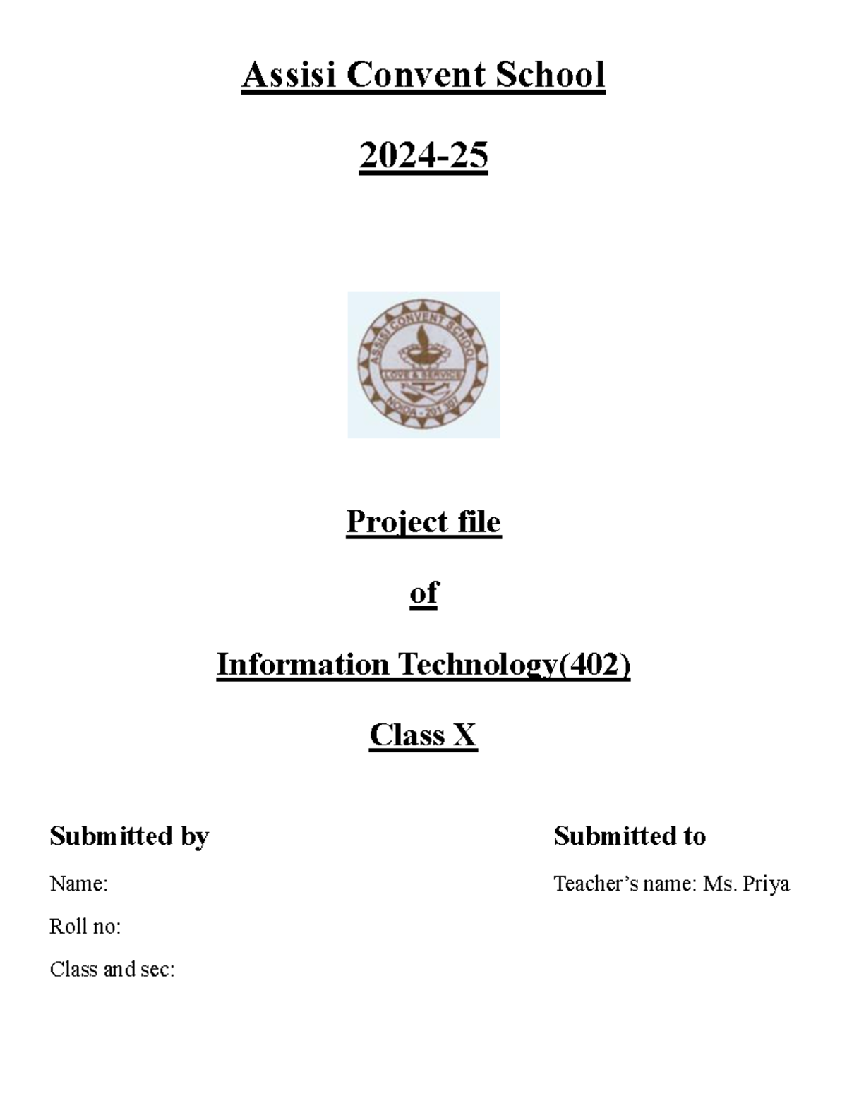 Library Management System Project - IT (402) Class X 2024-25 - Studocu
