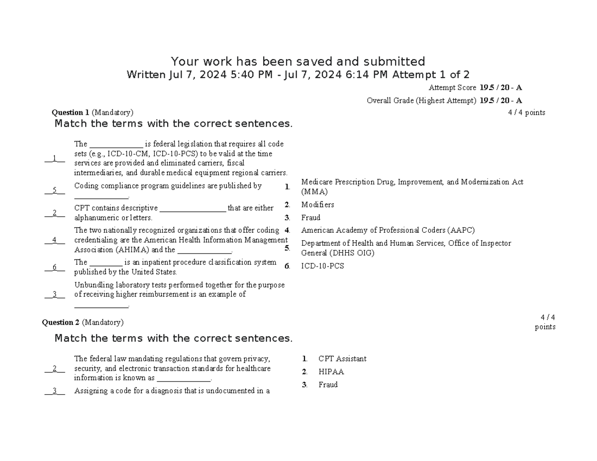 1-2 Quiz-HIMS-215 Coding & Classification Systems Overview