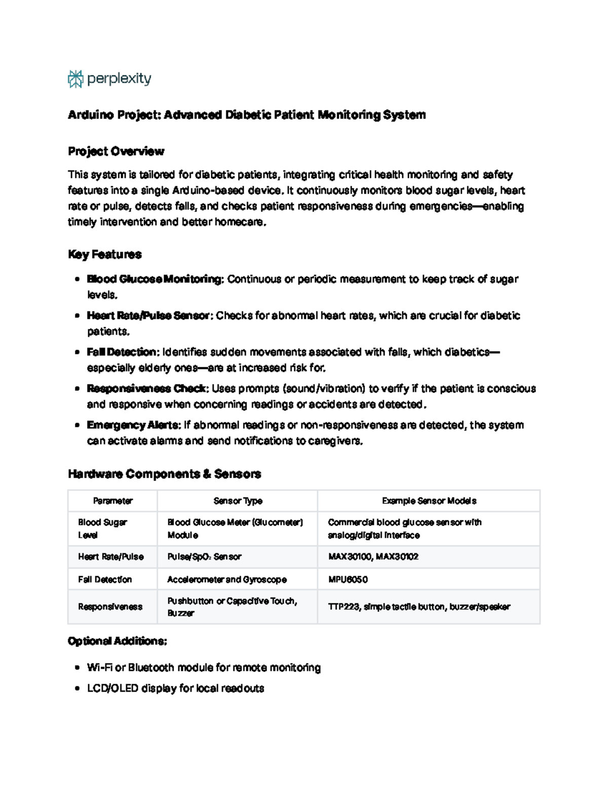 Arduino Project: Advanced Diabetic Patient Monitoring System Overview ...