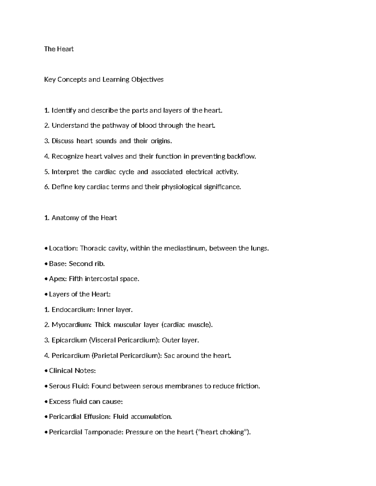 Heart Study Guide: Key Concepts and Blood Pathway Review - Studocu