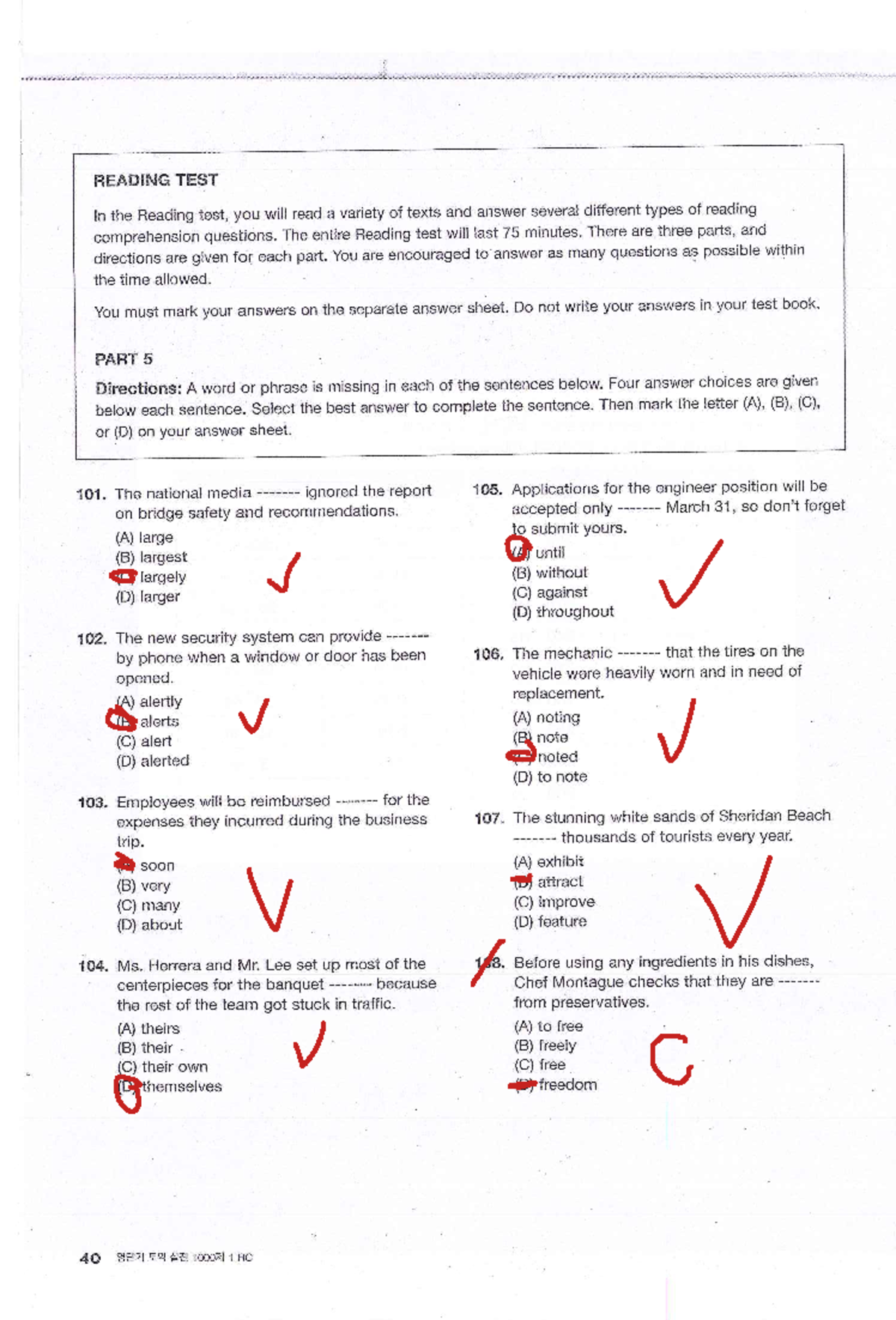 REVISED READING TEST PART 56 A - Comprehension Practice - Studocu