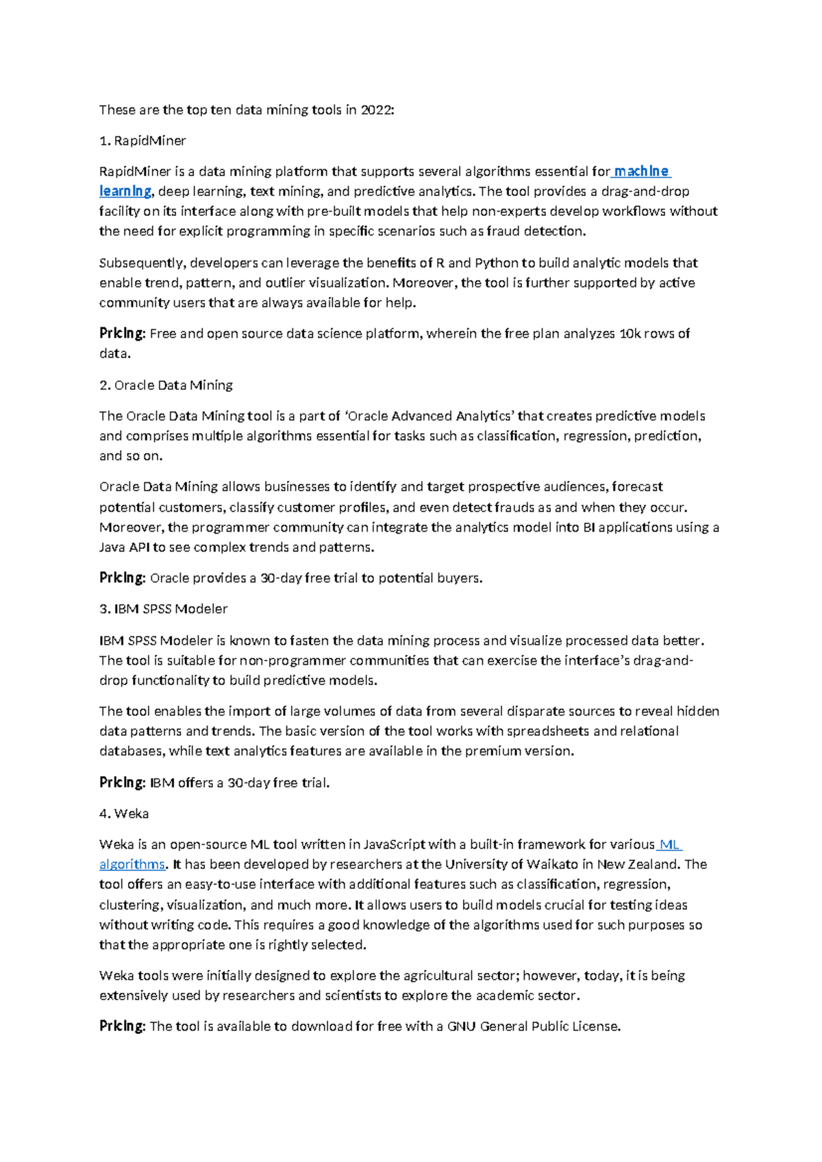 Top 10 Data Mining Tools in 2022: A Comprehensive Overview - Notes ...