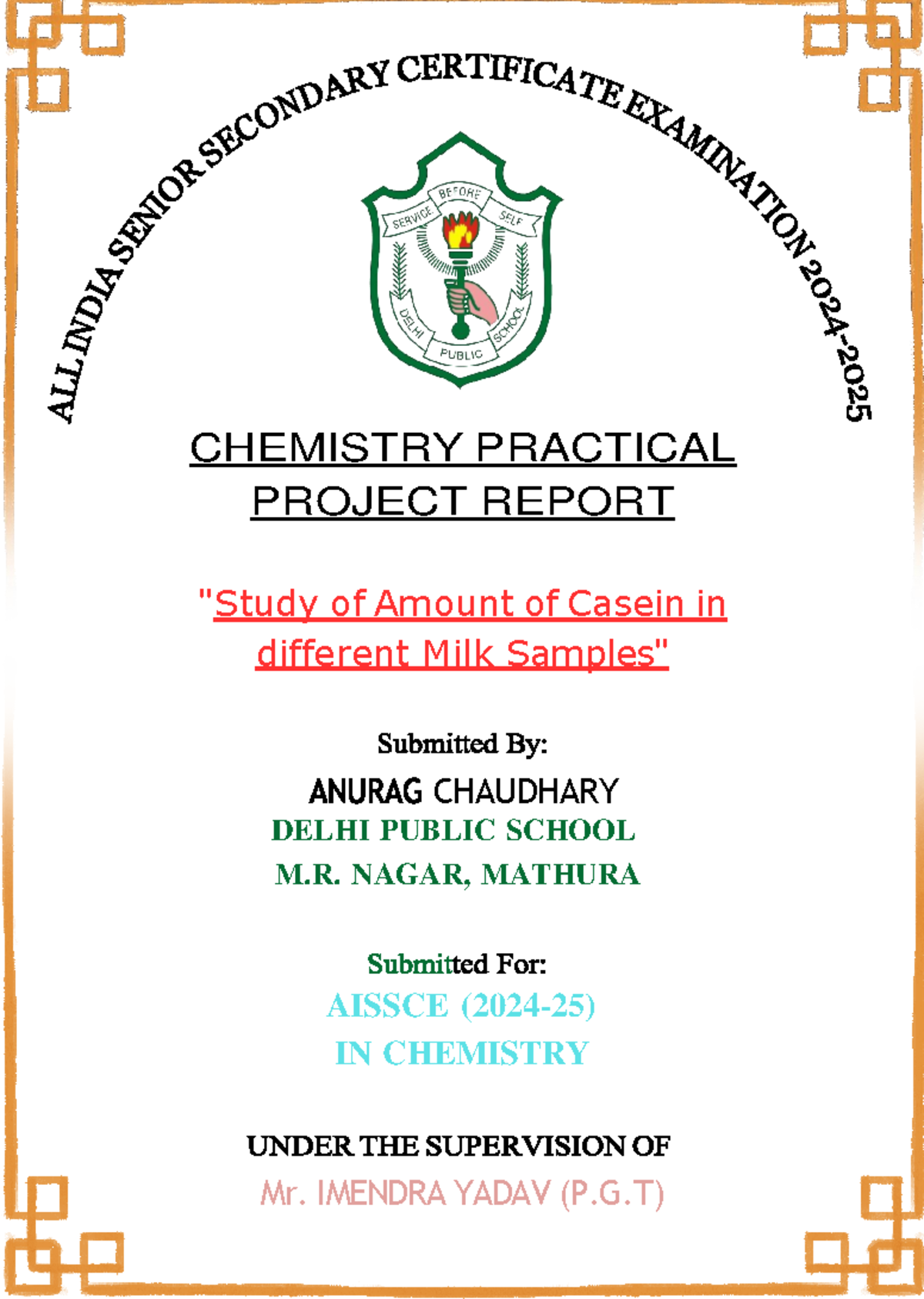 Aissce Chemistry Project FILE BY Anurag Chaudhary-output - CHEMISTRY ...
