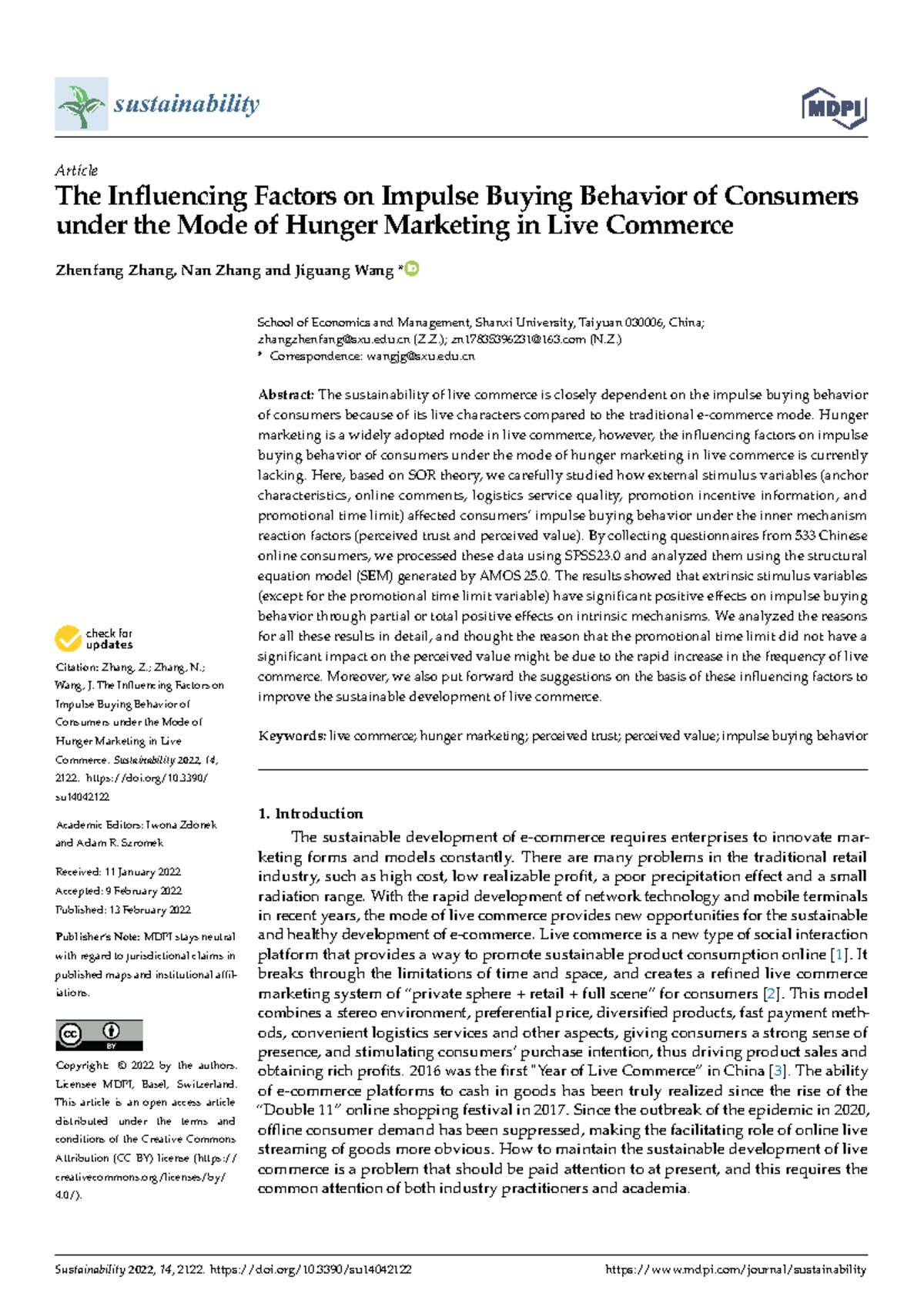 The Influencing Factors on Impulse Buying Behavior - Citation: Zhang, Z ...