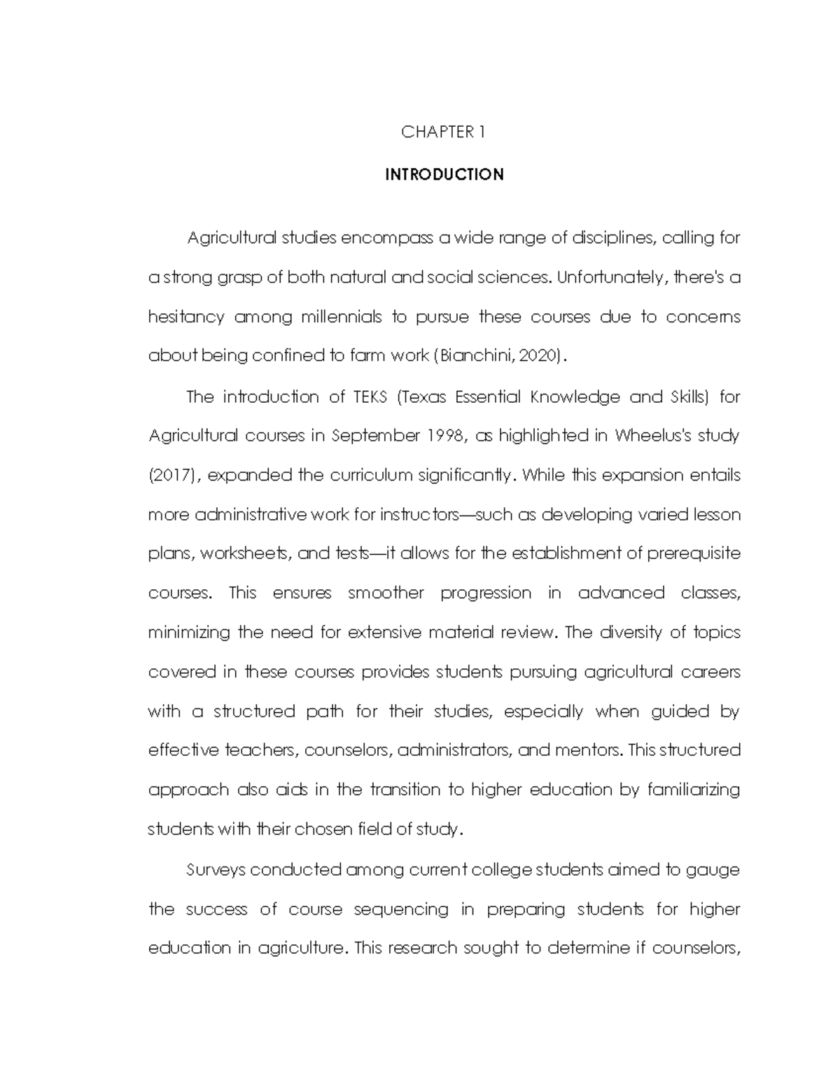 1-5- Melani - CHAPTER 1 INTRODUCTION Agricultural studies encompass a ...