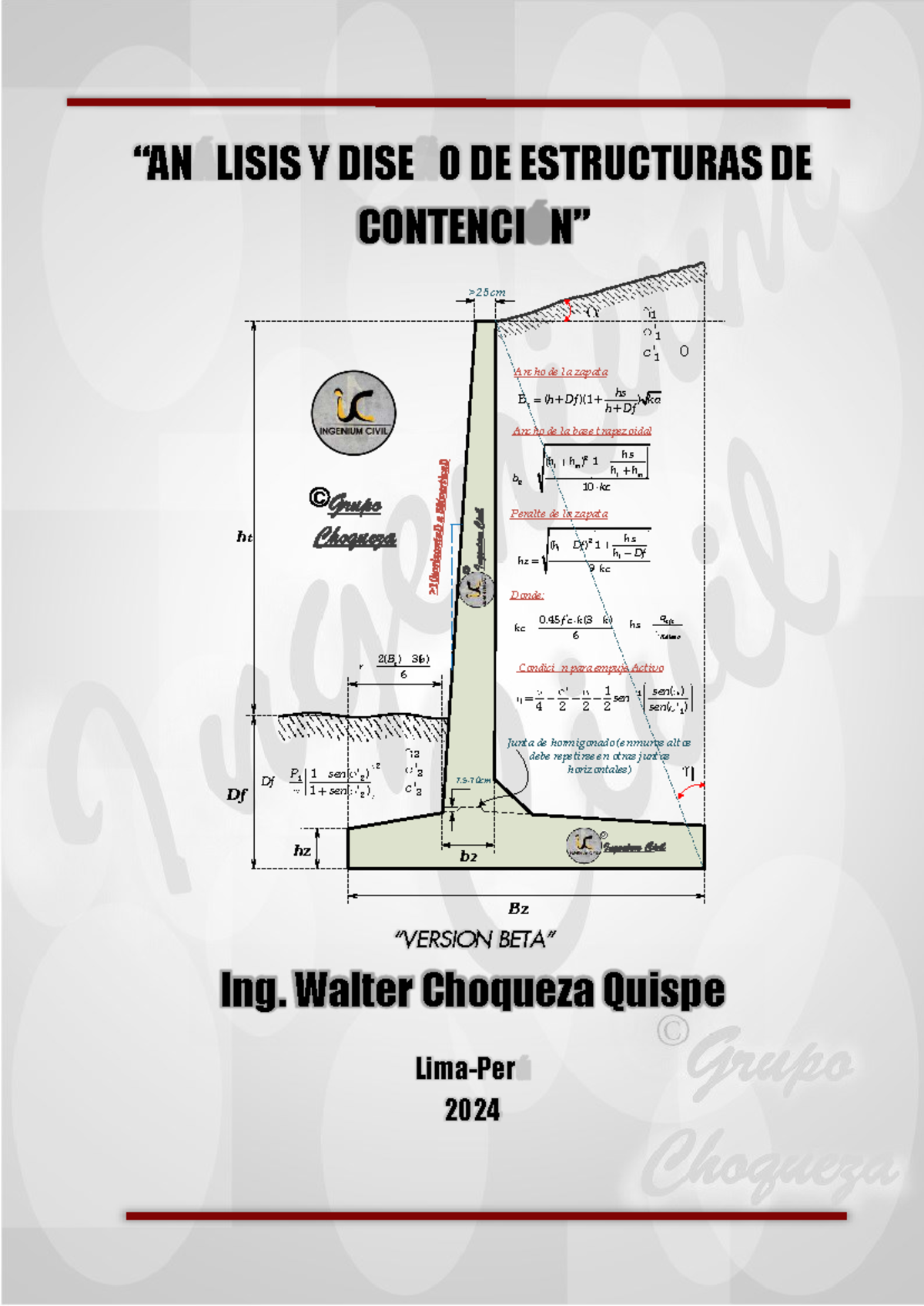 Manual de Análisis y Diseño de Muros Voladizo Coreic 2024 - Document Preview