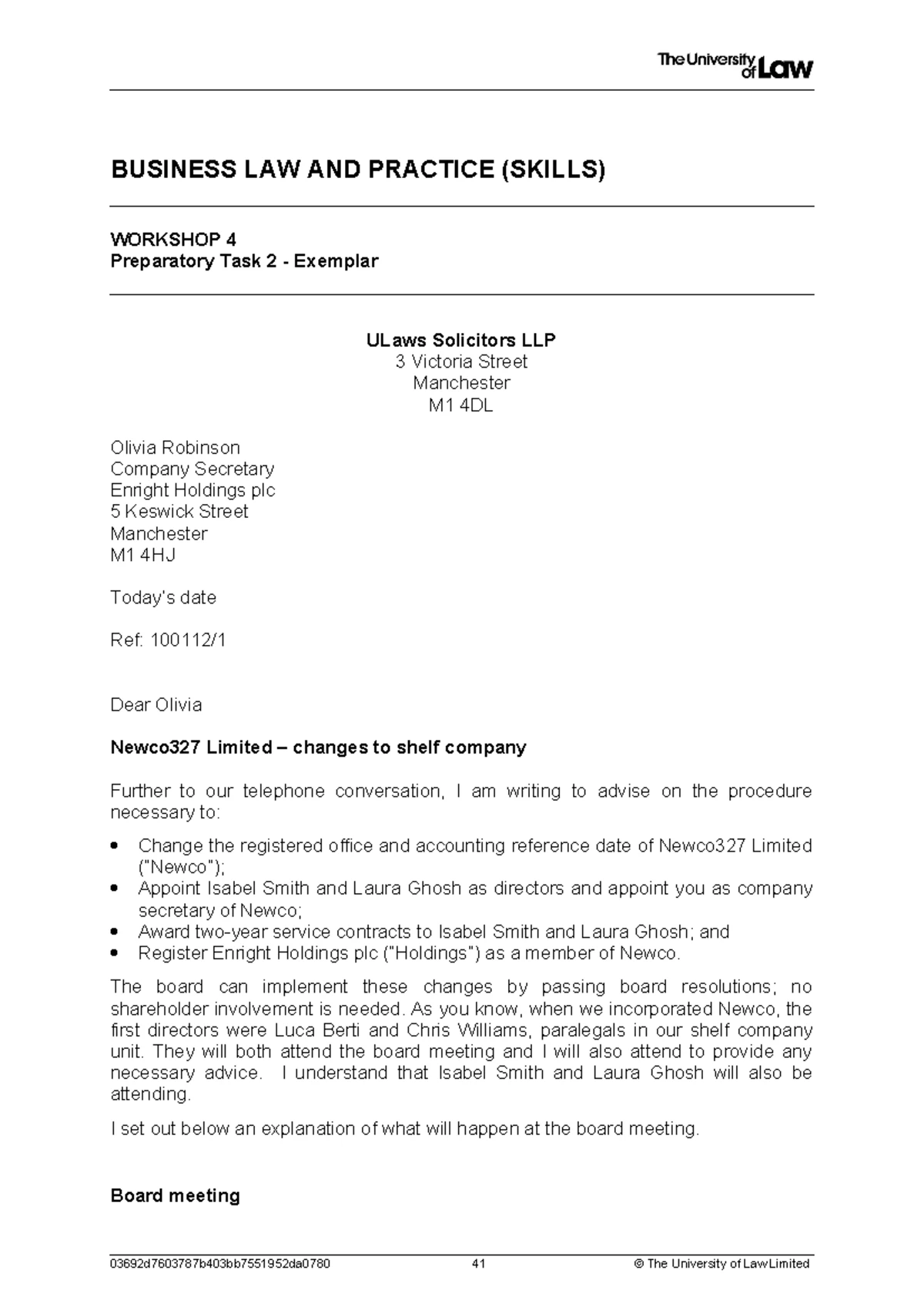 2425 blp ws03 ce01 guide - BUSINESS LAW AND PRACTICE (KNOWLEDGE) Unit 3 ...