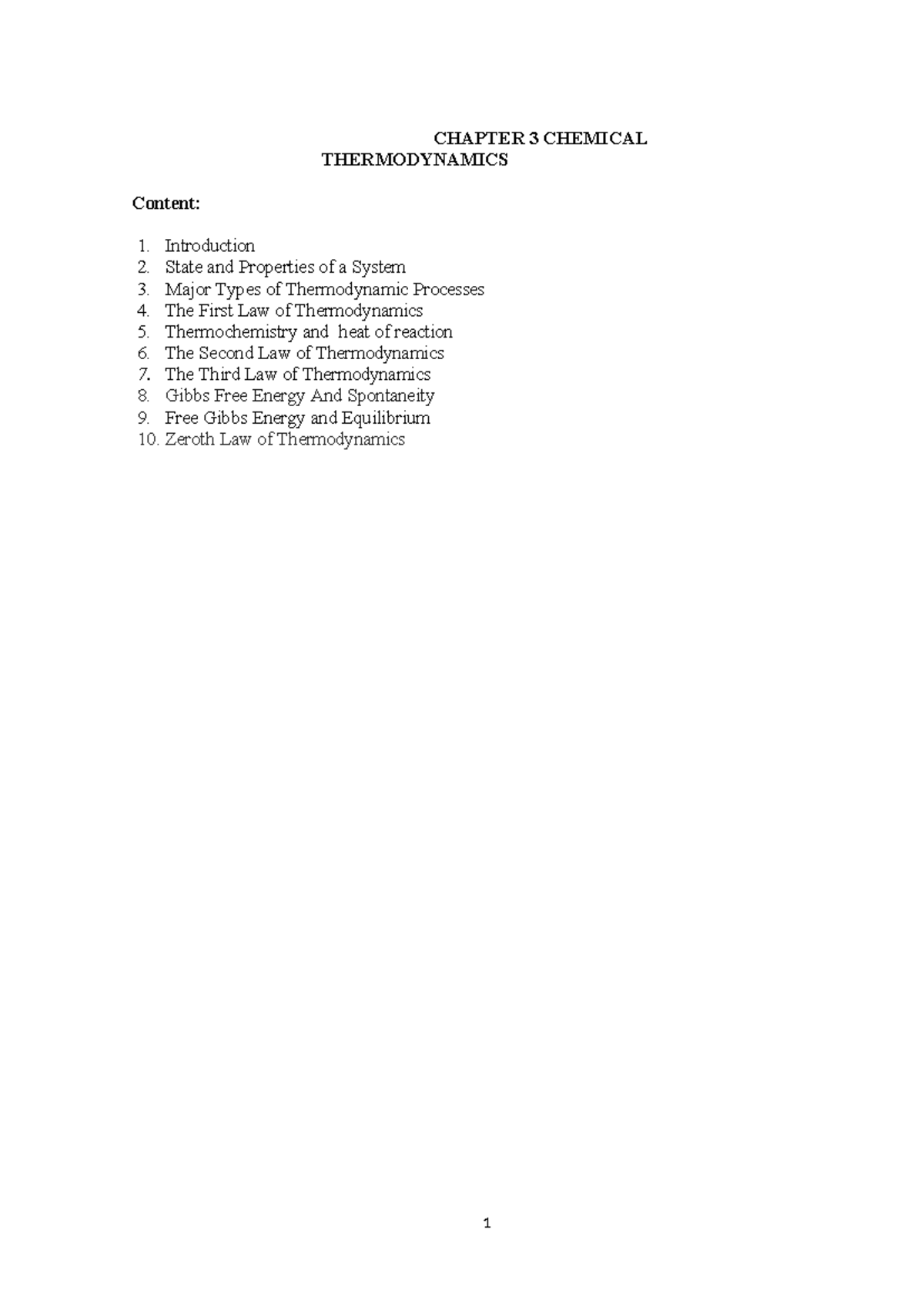 CH 3: Chemical Thermodynamics Lecture Notes (CHEM 101) - Studocu
