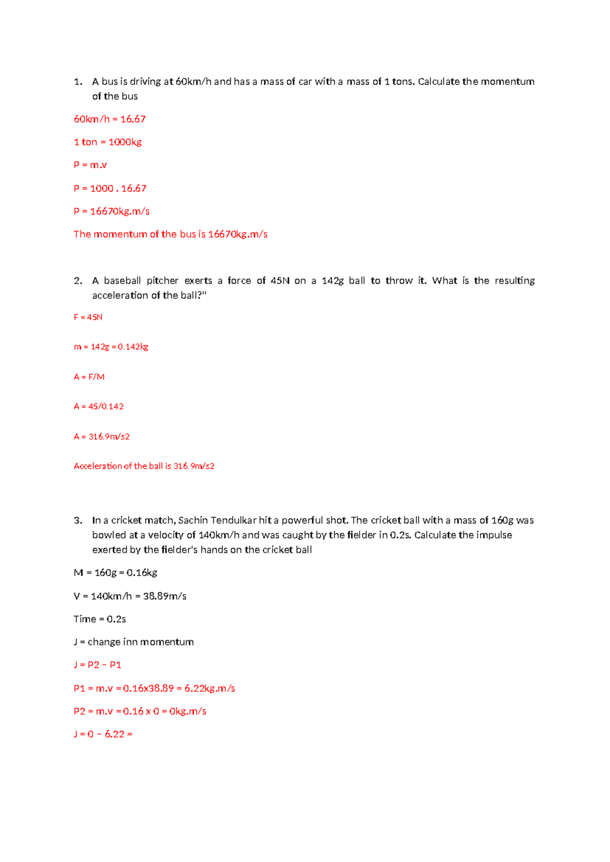 Physics 101: Problem Solving Practice Questions 1 & 2 - Studocu