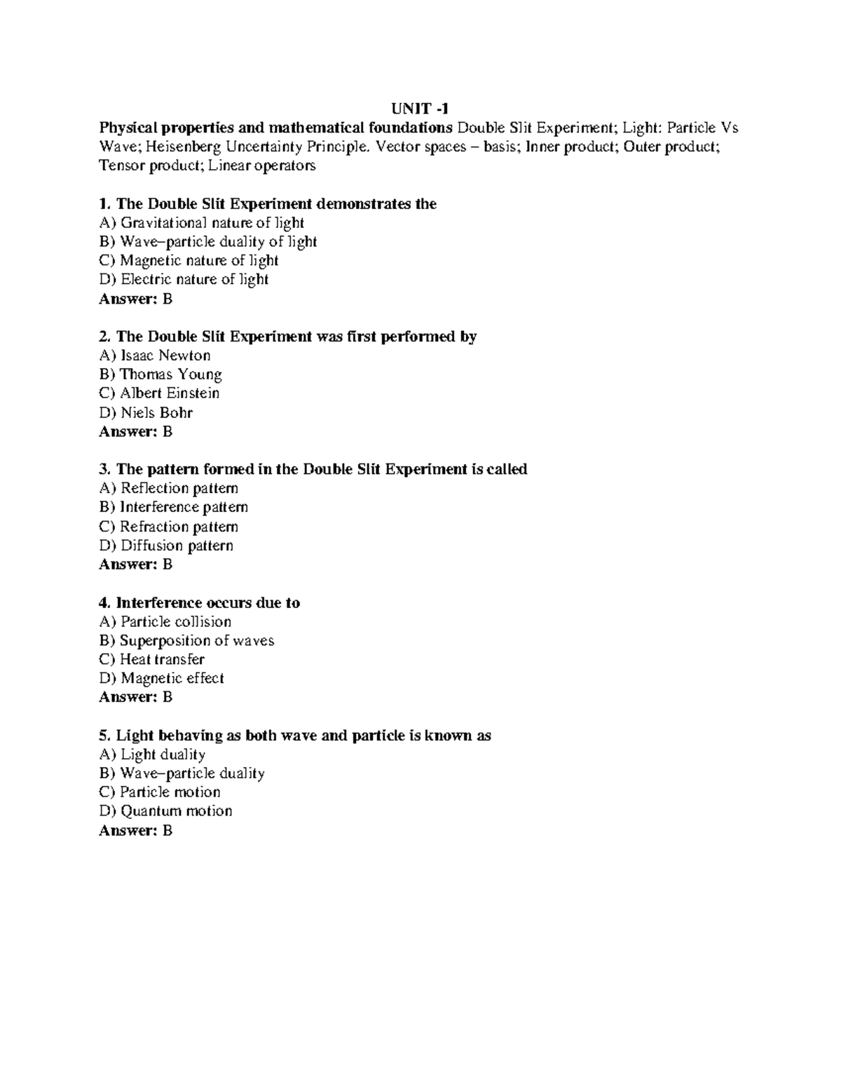 Quantum Computing MCQ Review: UNIT 1-5 Insights and Concepts - Studocu