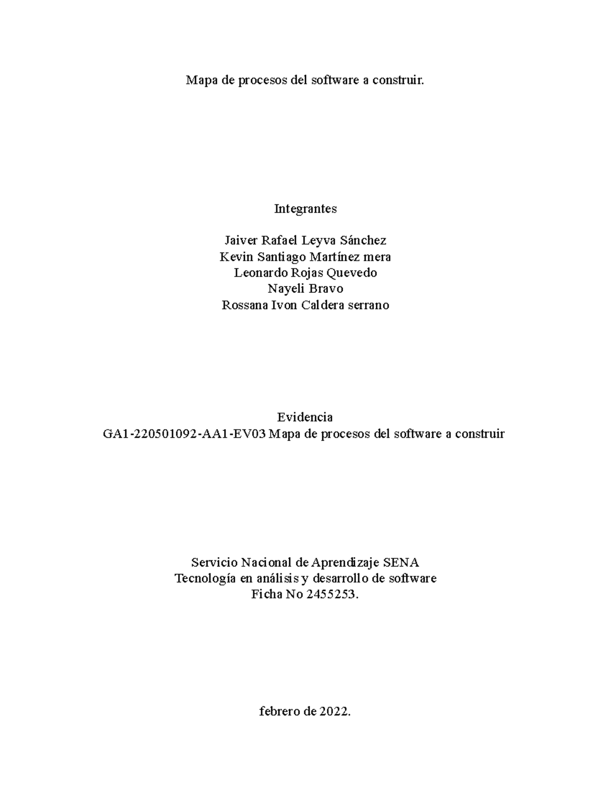GA1-220501092-AA1-EV03 Mapa de Procesos para Software de Parqueo - Document Preview