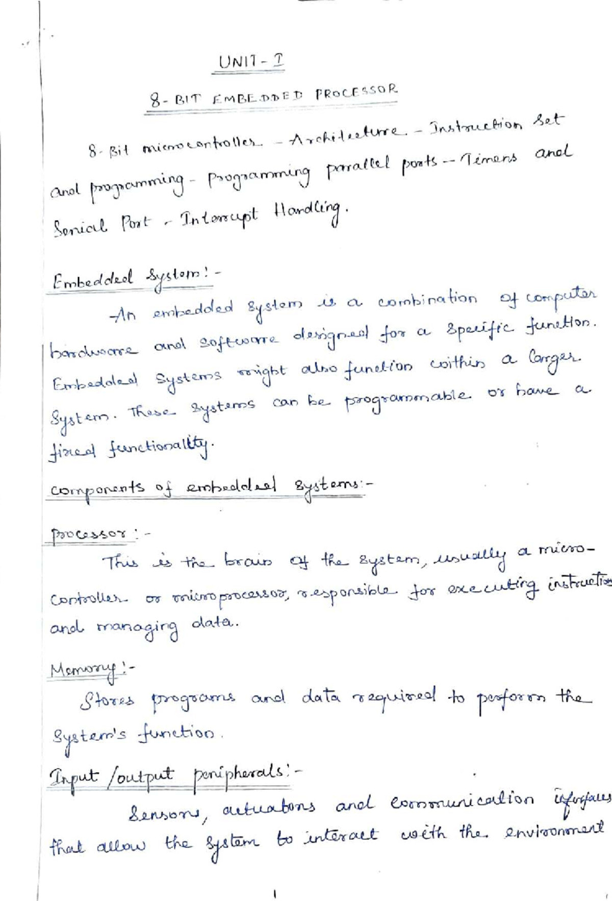CS3691 UNIT I: Bit Microcontroller Architecture & Programming Overview ...