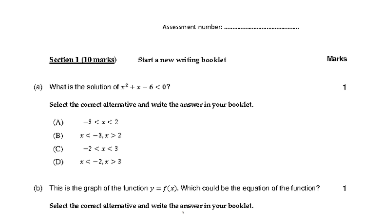 2022 Y11 Ext 1 Task 1 - Math Assessment Questions and Solutions - Studocu