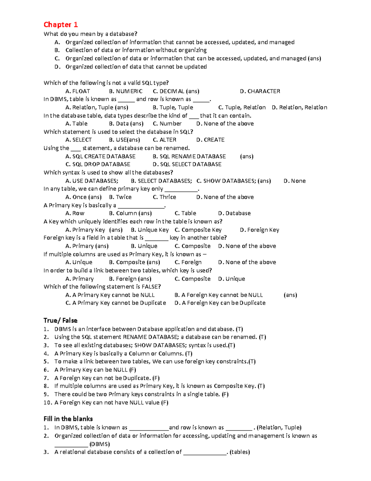 LAB ASSIGNMENT SQL Questions and Answers Overview - Studocu