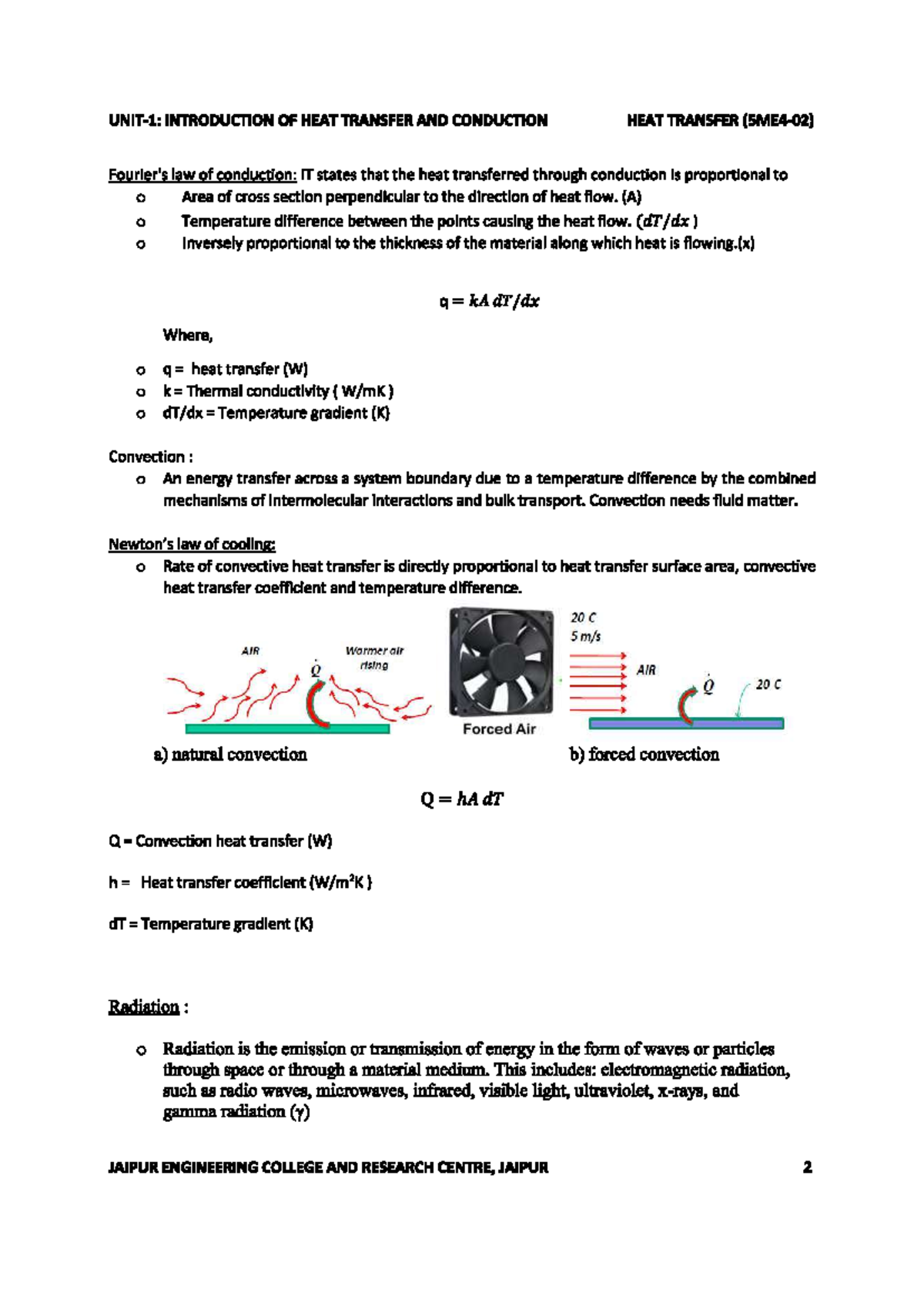 Introduction to Heat transfer and conduction - Mechanical engineering ...