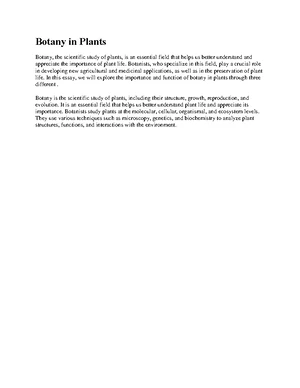 Botany - Study Notes & Assignments - Studocu