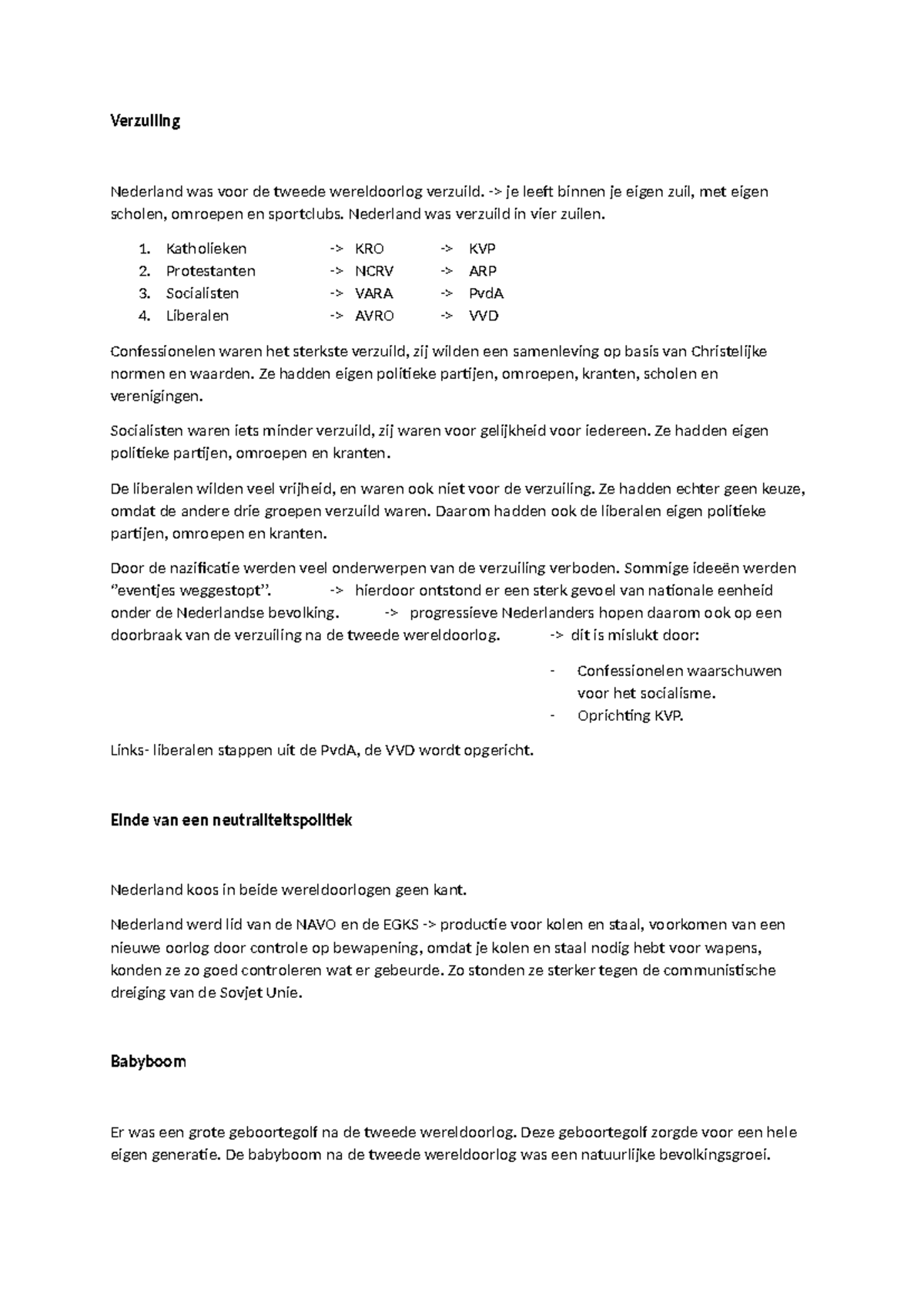 Verzuiling en Ontzuiling in Nederland: Geschiedenis Havo 5 Essentiële ...