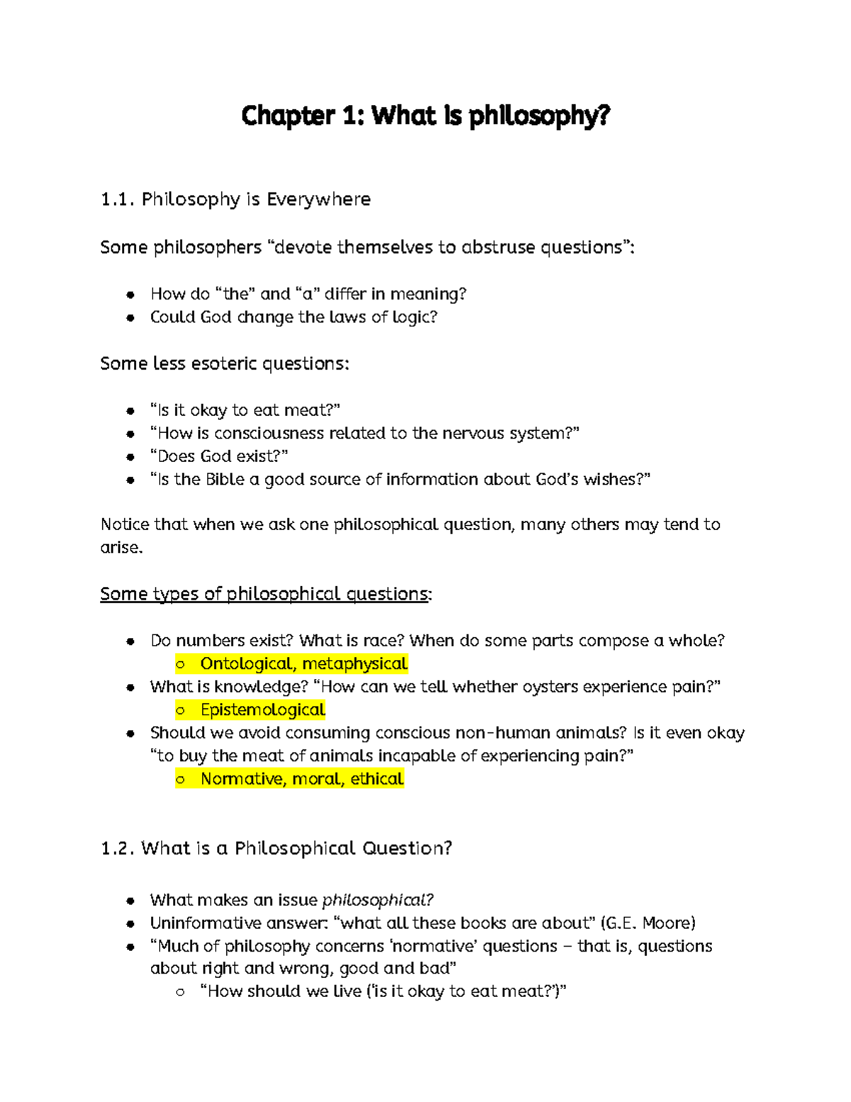 PHIL 101: Introductory Quiz on Philosophy and Ethics Concepts - Studocu