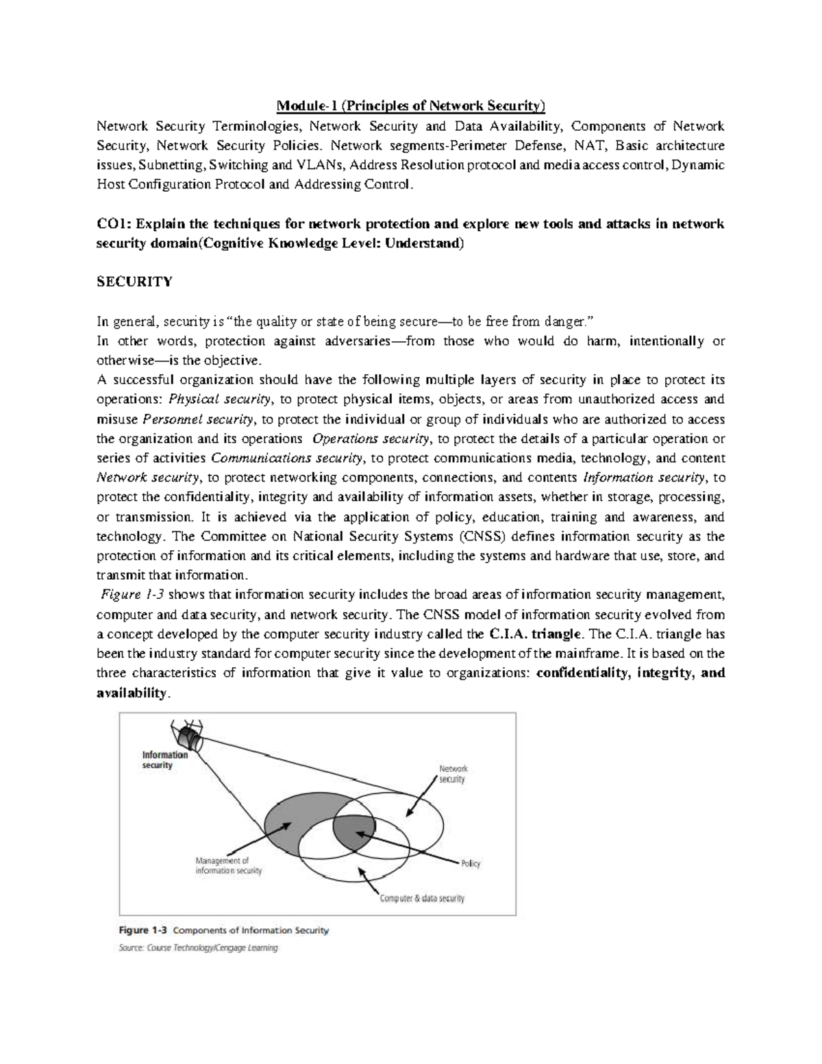 Module 1 - KTU Network Security Concepts and Terminologies - Studocu