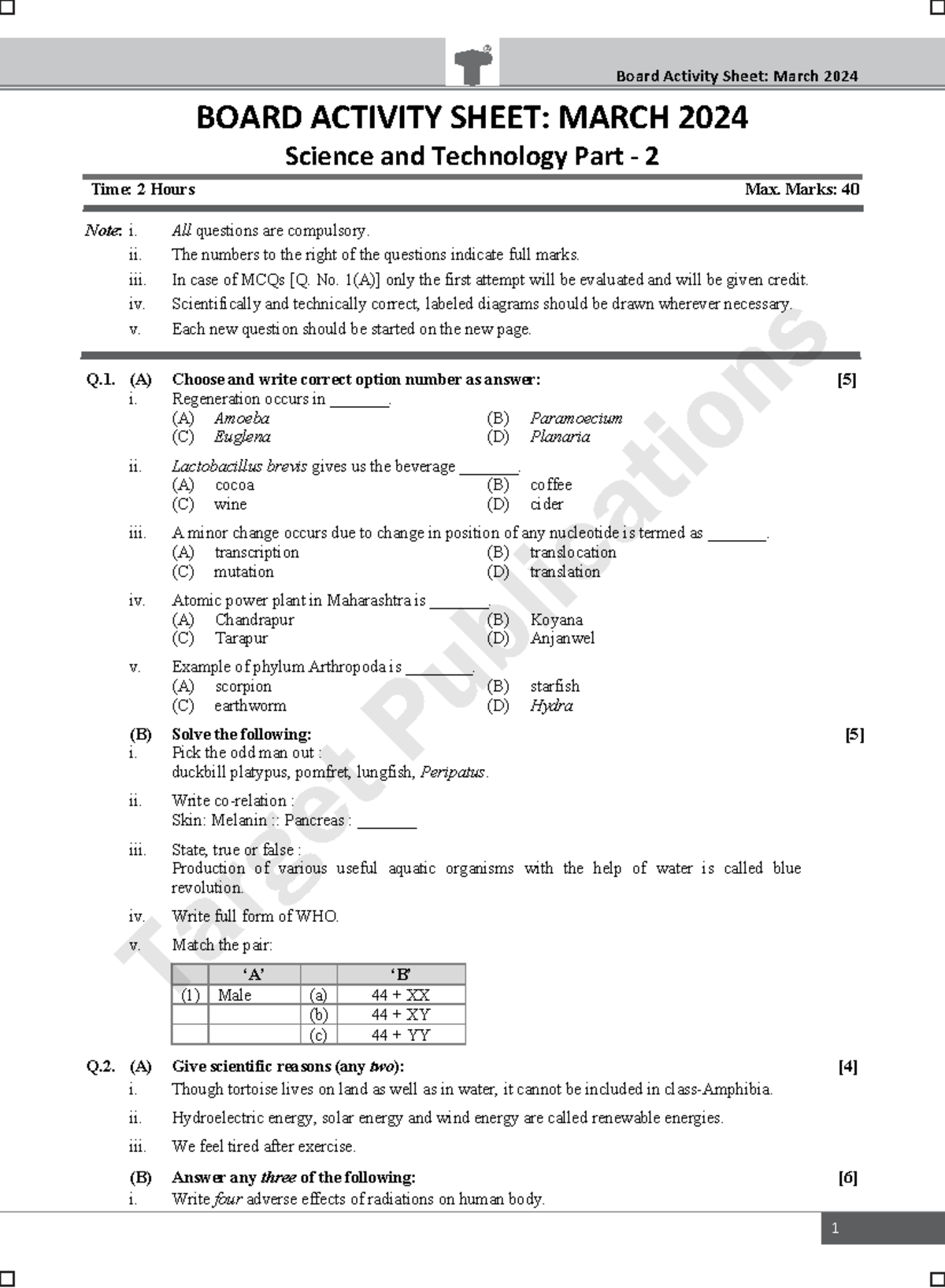 Sc2 2024 - Science and Technology Part 2 Board Activity Sheet - Studocu