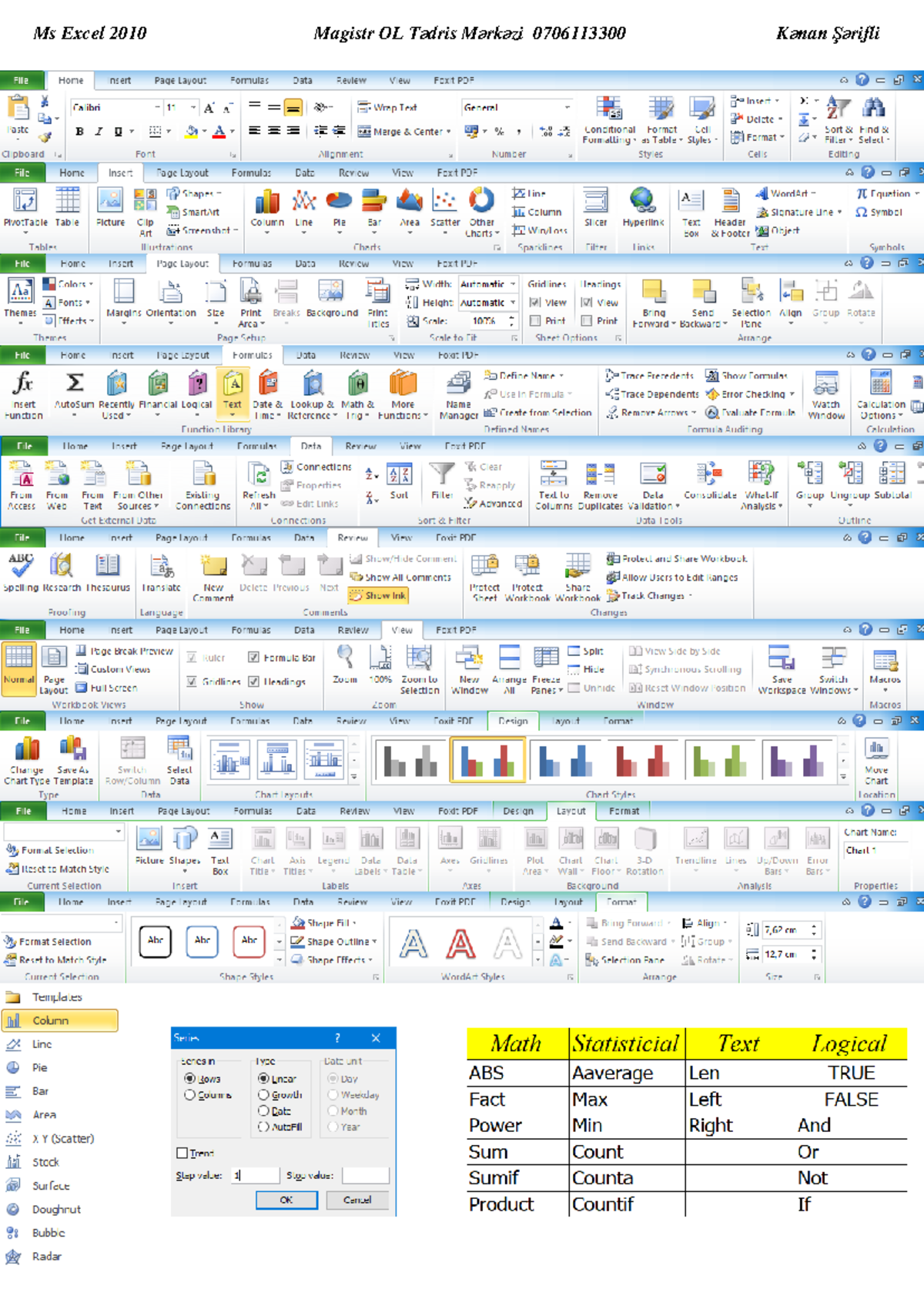 Ms Excel 2010 Magistr Notes: Functions, Formulas & Examples - Studocu