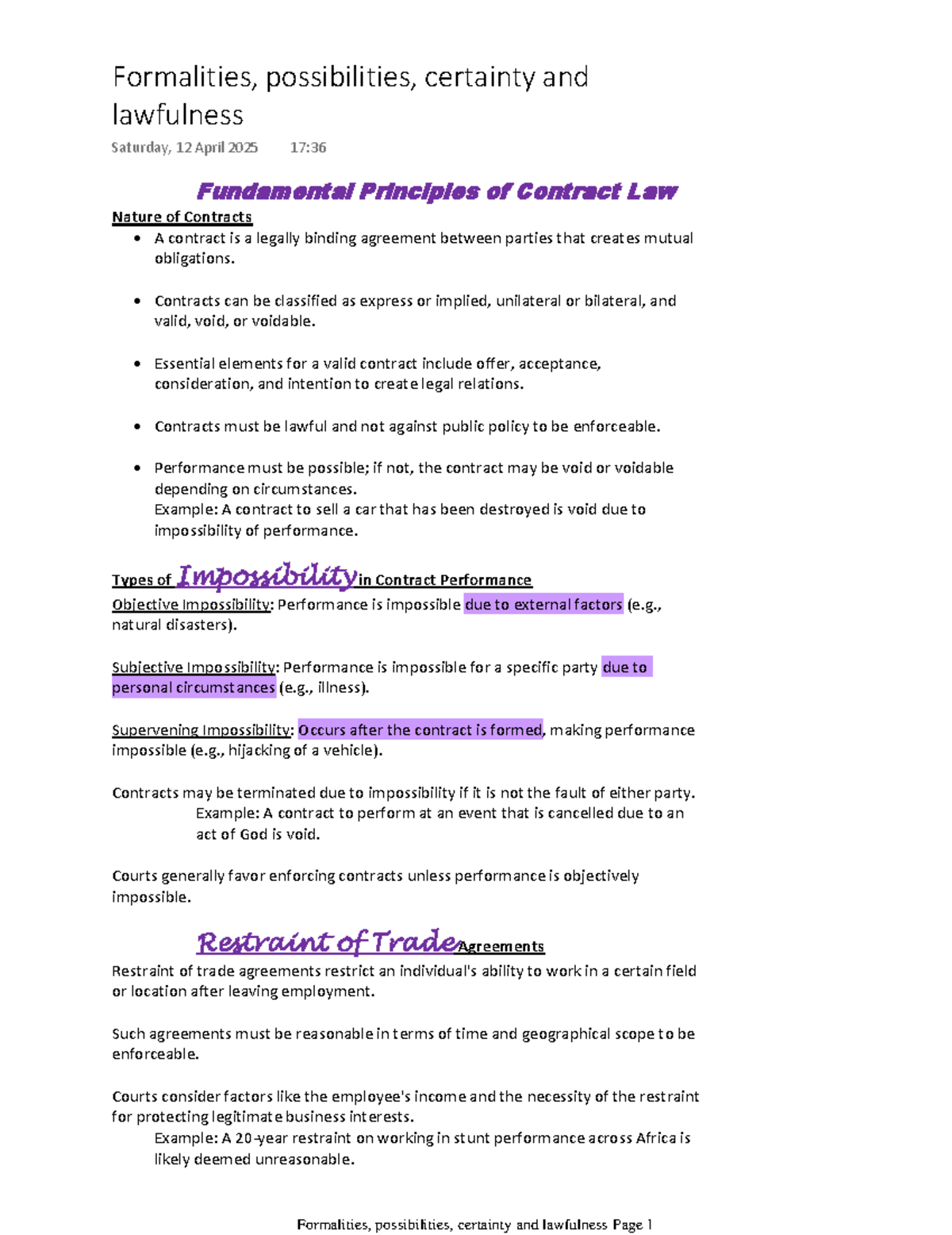 Formalities, possibilities, certainty and lawfulness - Fundamental ...