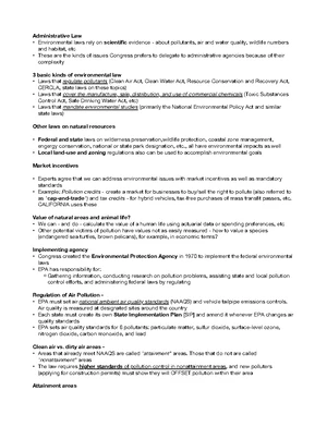 Environmental Law - Study Notes & Assignments - Studocu