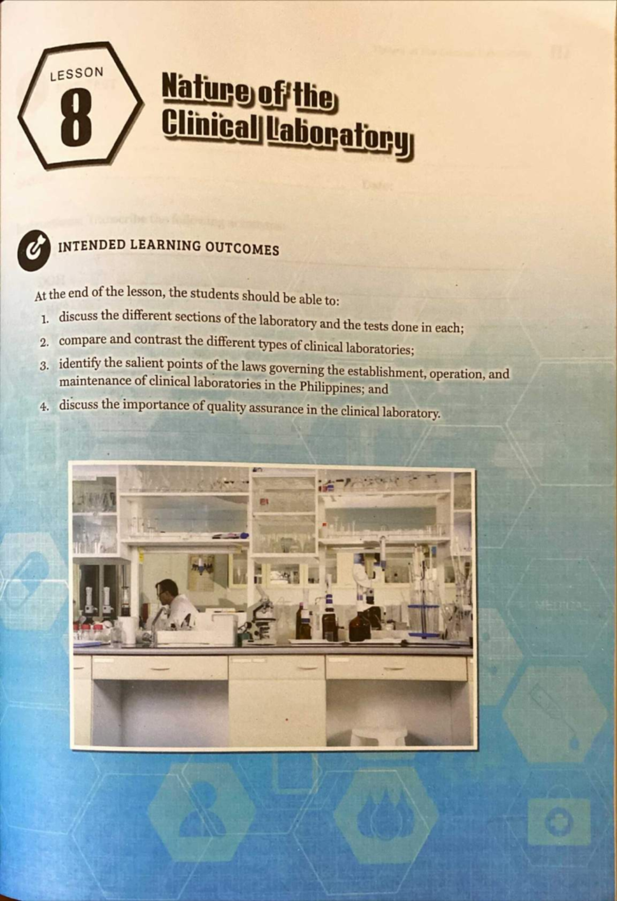 Chapter-8 - pmls book chapter 8 - LESSON 8 Nature Clinical Laboratory G ...