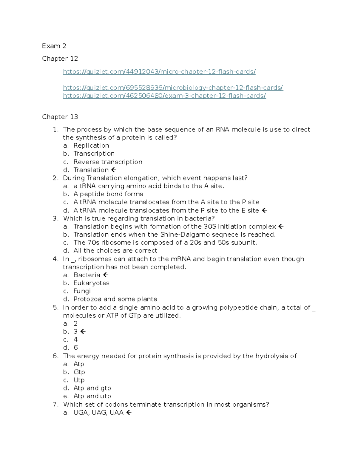 Exam 2 - exam 3 questions - Exam 2 Chapter 12 quizlet/44912043/micro ...