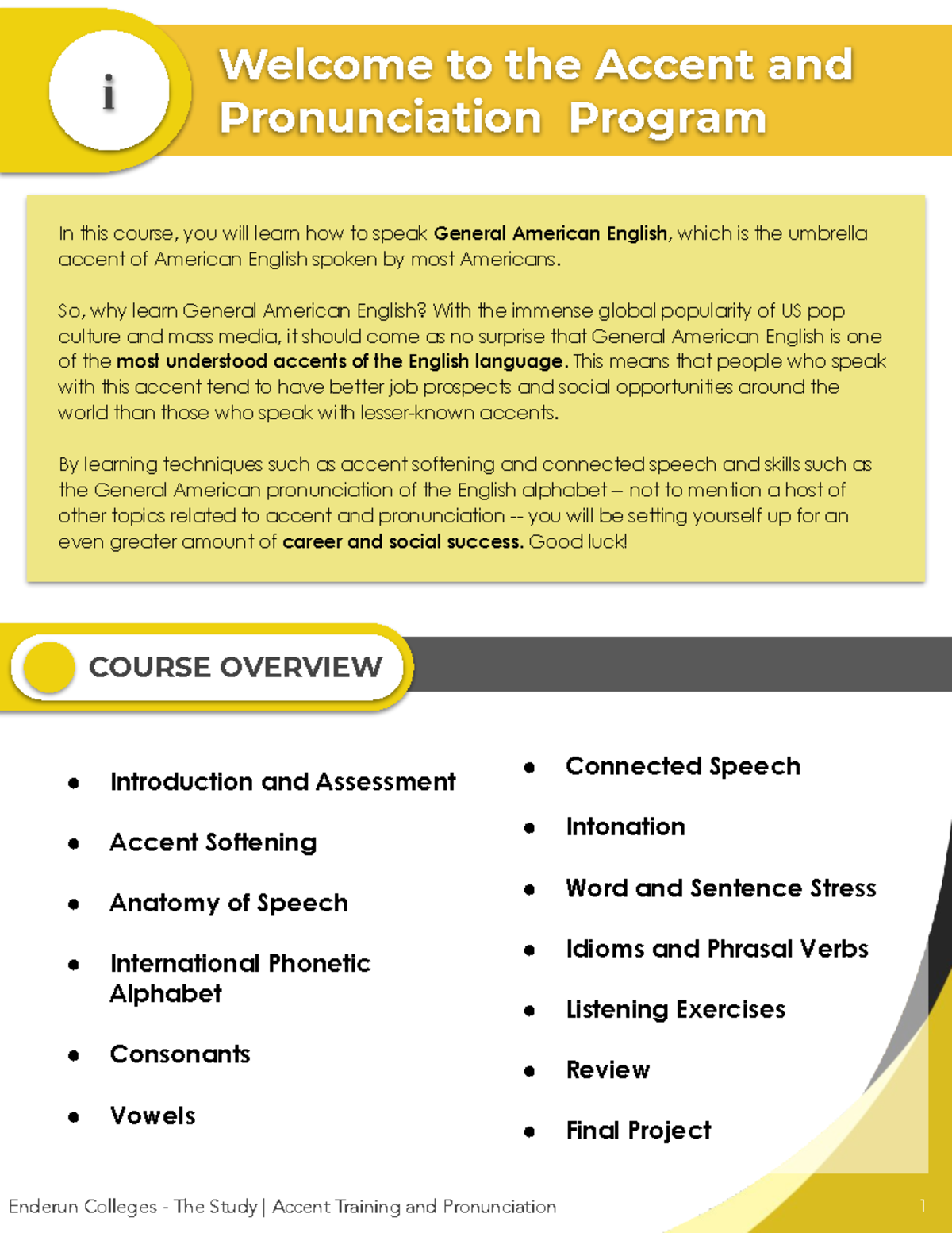 Module - Accent Training & Pronunciation Overview - Studocu