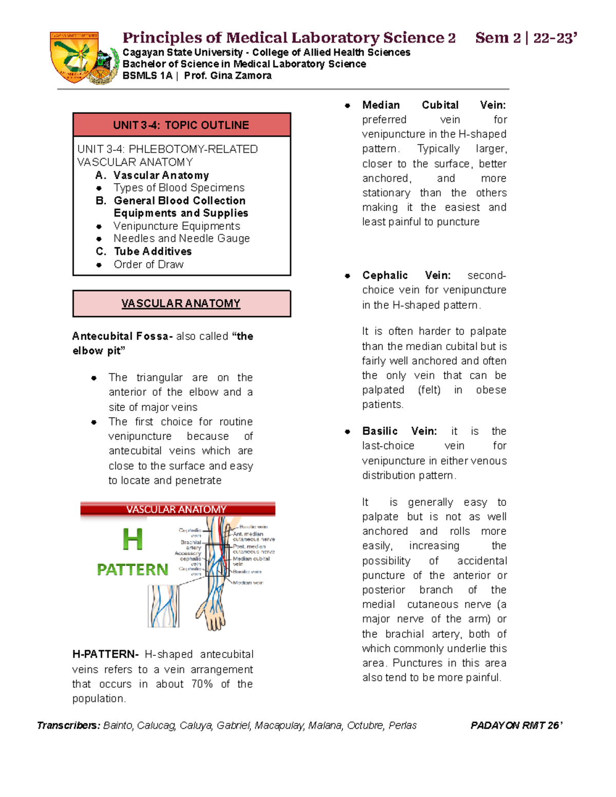 **PMLS 2 Unit 3-4: Phlebotomy Techniques & Vascular Anatomy Overview ...
