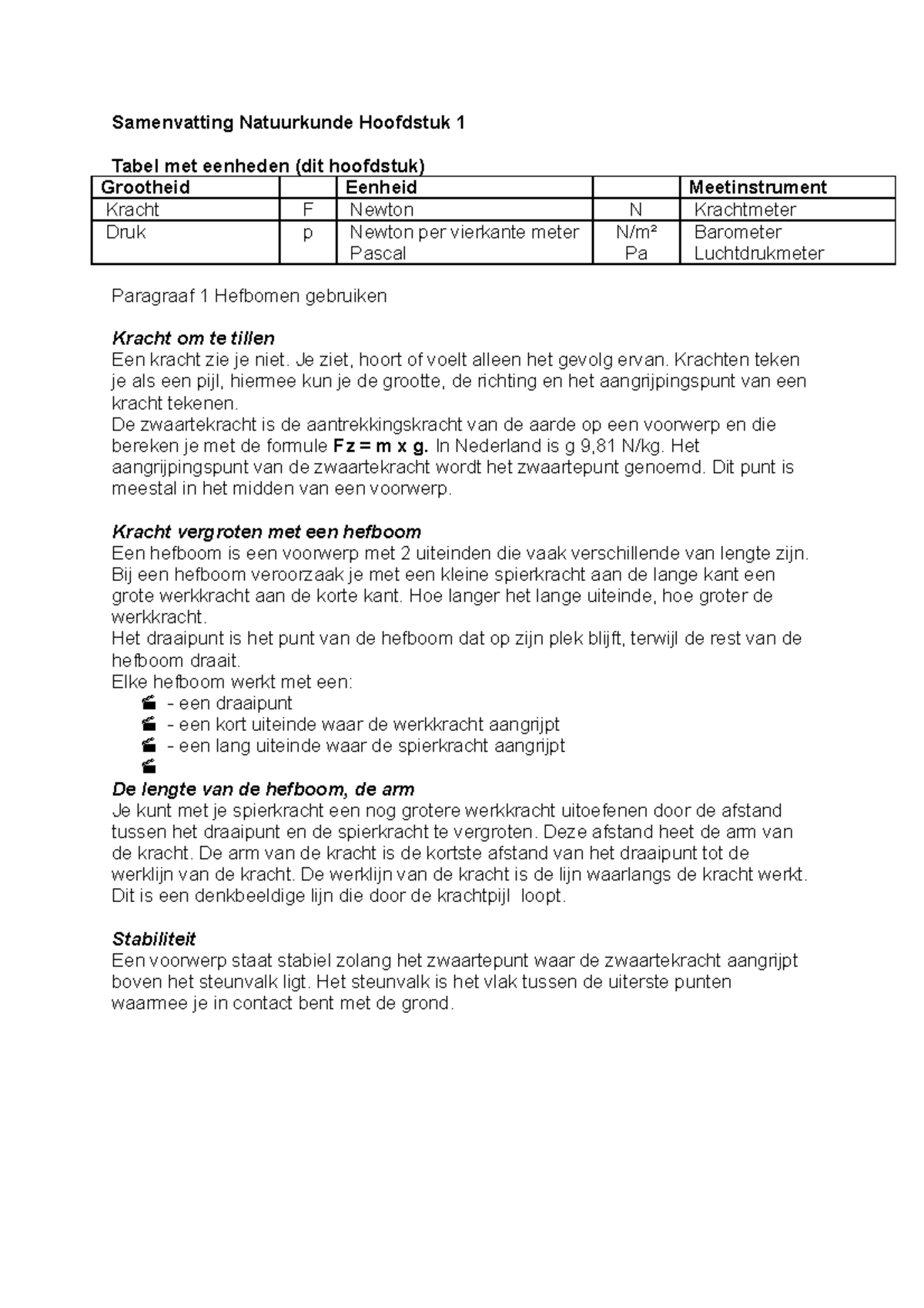 Samenvatting Hoofdstuk 1: Welvaart, Bevolking en Ontwikkeling