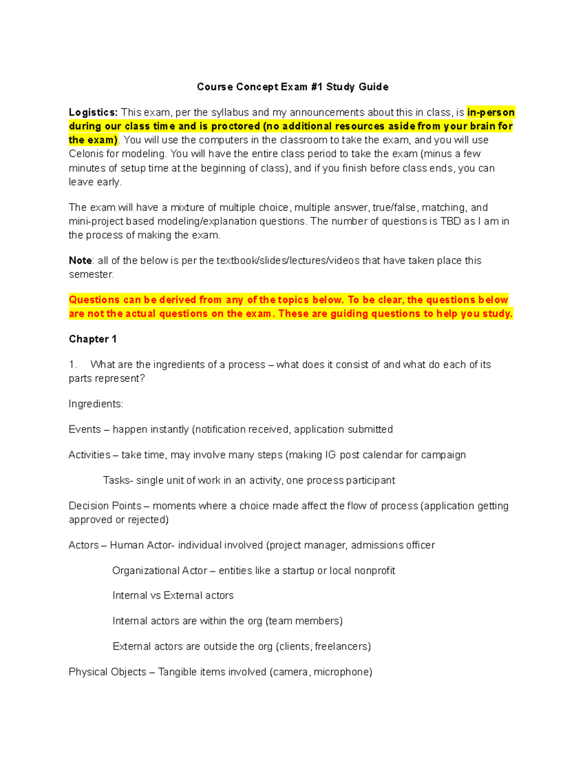 ISM 3153 Exam #1 Study Guide: Key Concepts & Prep Tips - Studocu