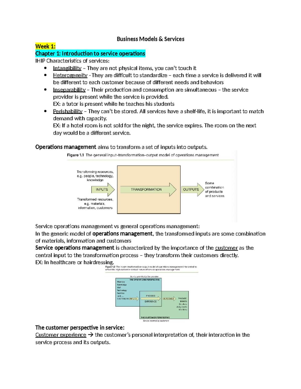 BMS Final Exam Notes: Insights on Service Operations & Management ...