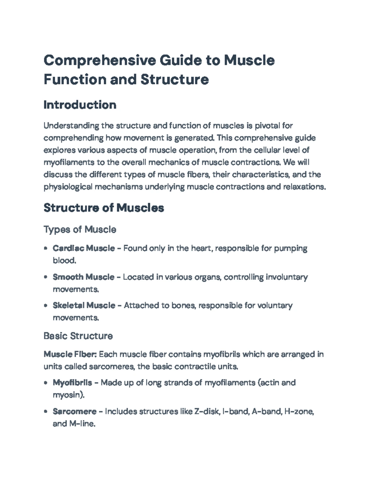 Comprehensive Study of Muscle Structure & Function - Kinesiology Course ...