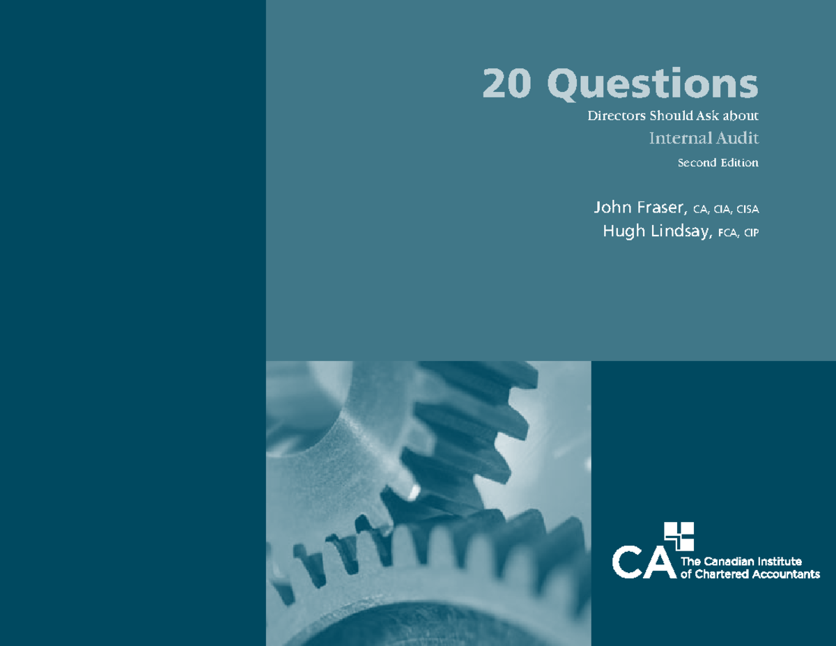 20 Key Questions for Directors on Internal Audit (2nd Edition) - Studocu