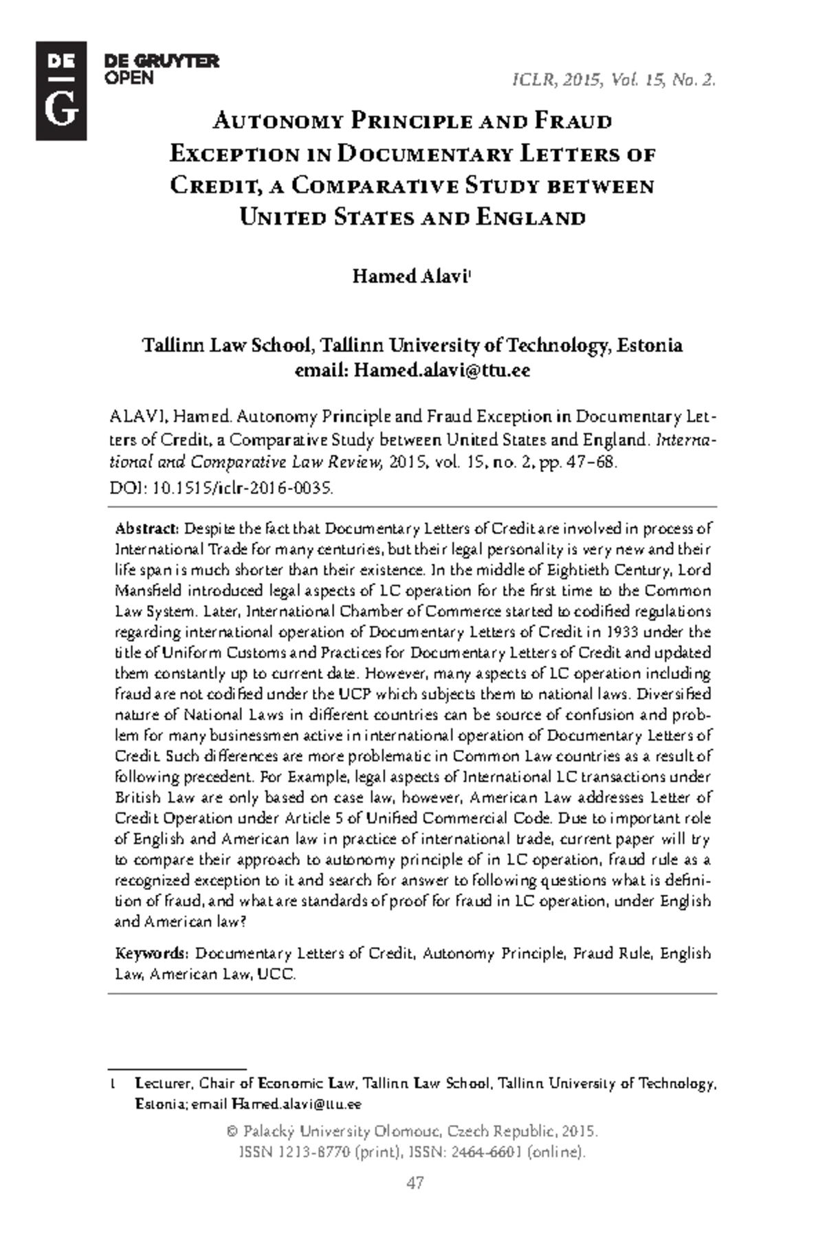 1825 2004 SJLS Essay Notes: A Nullity Exception in Letter of Credit Law ...