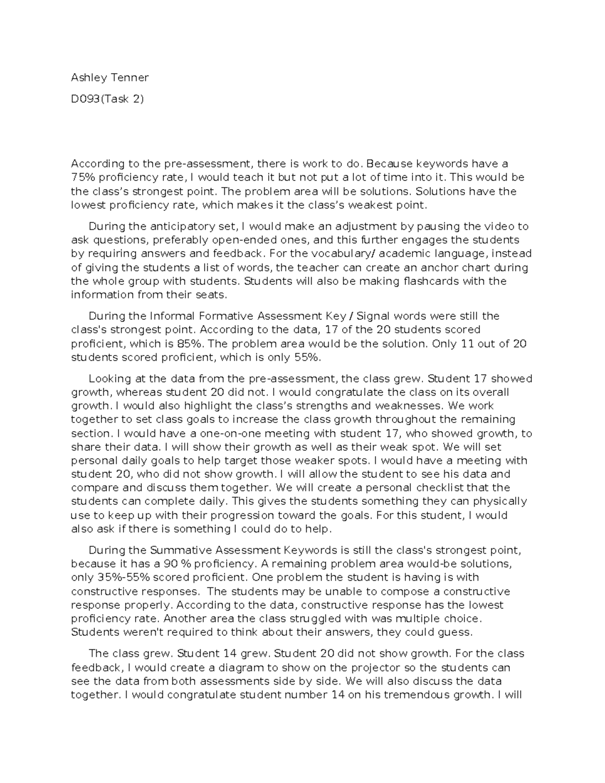 D093 TASK2 Edited for Professionalism via Grammerly - Ashley Tenner ...