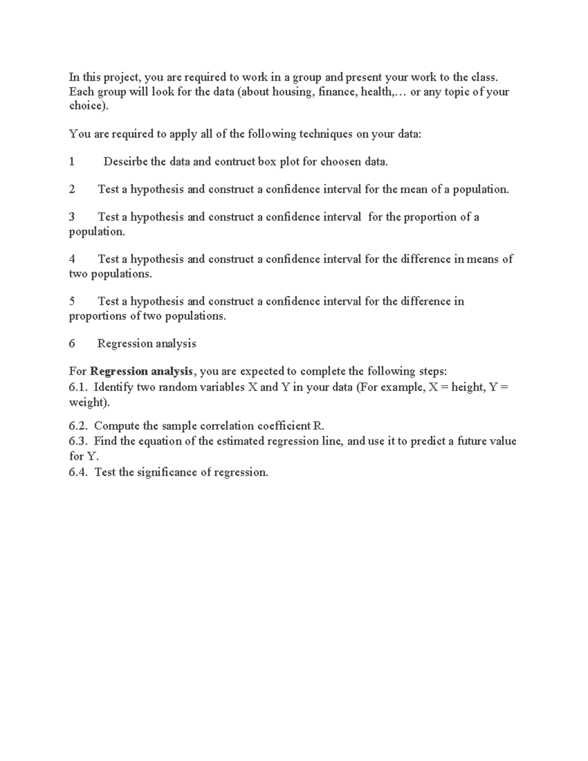 Computer project - MAS291 - In this project, you are required to work ...